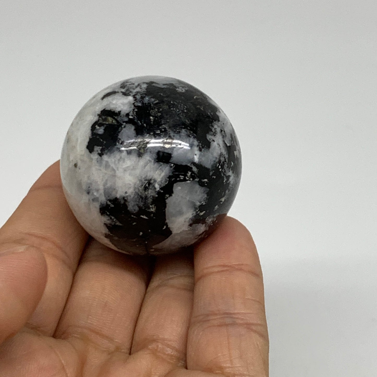 93.2g, 1.6"(40mm), Natural Rainbow Moonstone Sphere Ball Gemstone, B35157