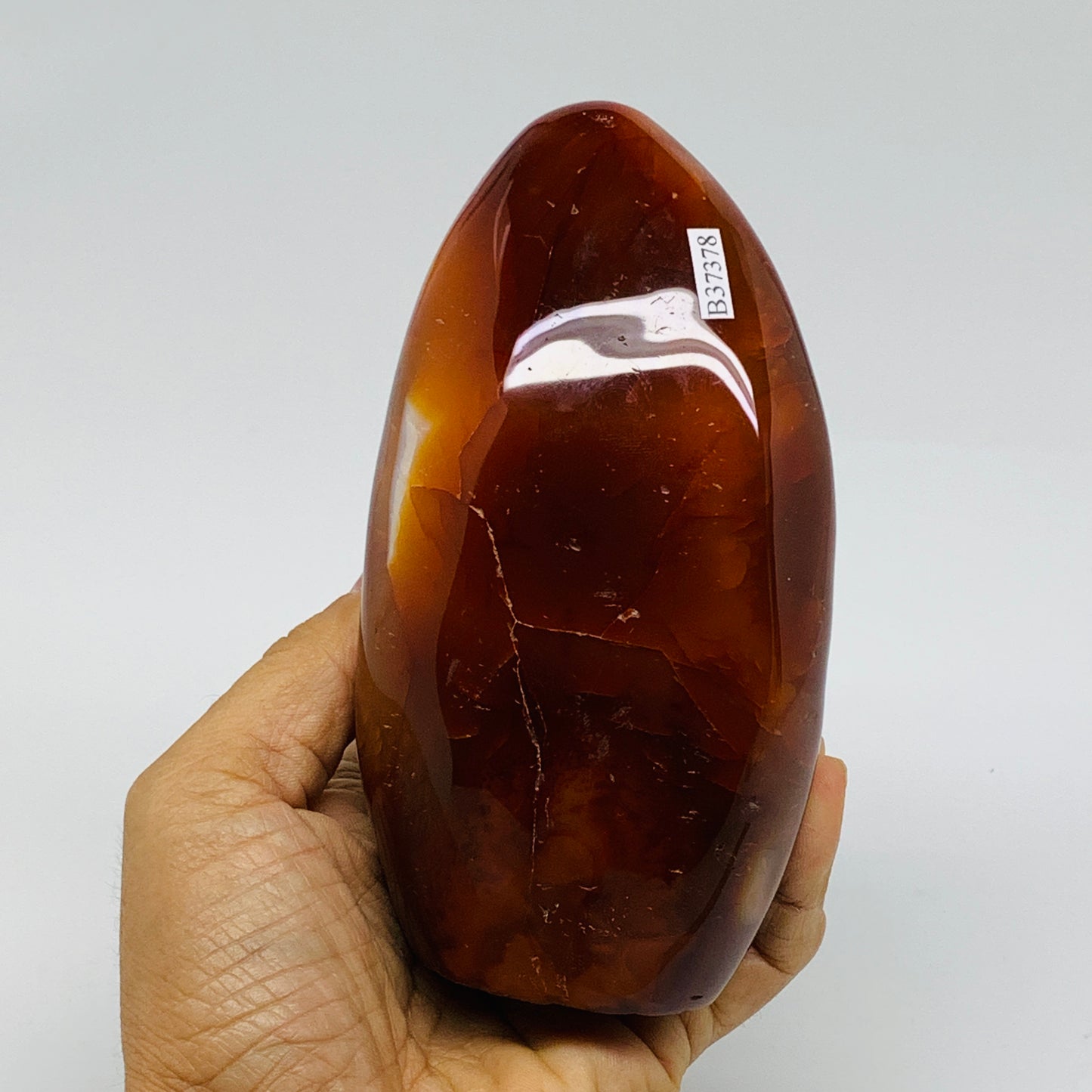 1.7 lbs, 5.2"x2.8"x2.1"Natural Red Carnelian Freeform Polished Gemstone, B37378