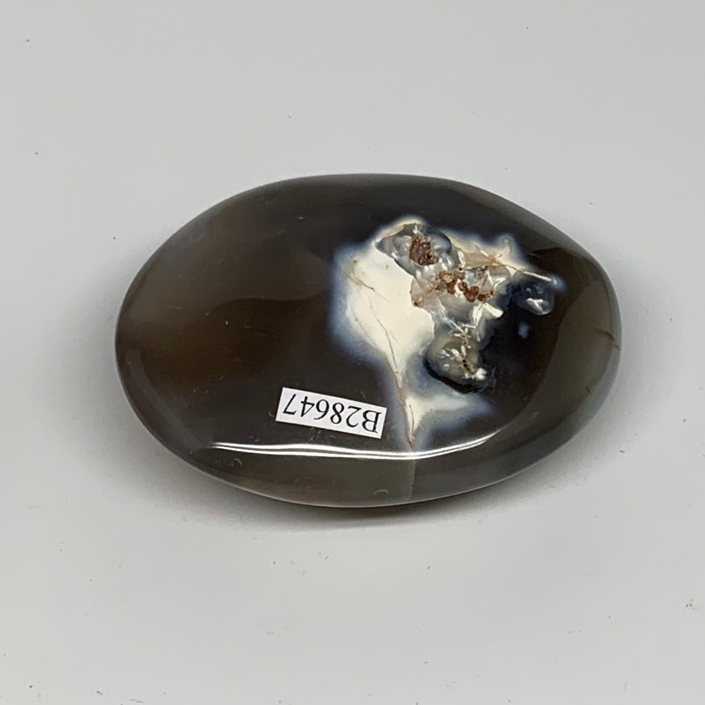 152.3g, 2.8"x2.4"x1" Orca Agate Palm-Stone Reiki Energy Crystal Reiki, B28647