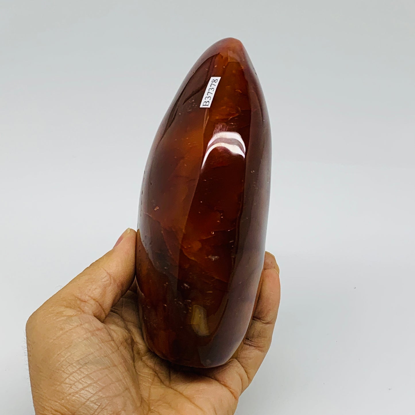 1.7 lbs, 5.2"x2.8"x2.1"Natural Red Carnelian Freeform Polished Gemstone, B37378