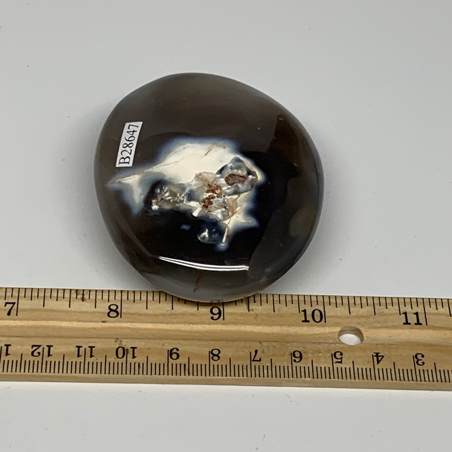 152.3g, 2.8"x2.4"x1" Orca Agate Palm-Stone Reiki Energy Crystal Reiki, B28647