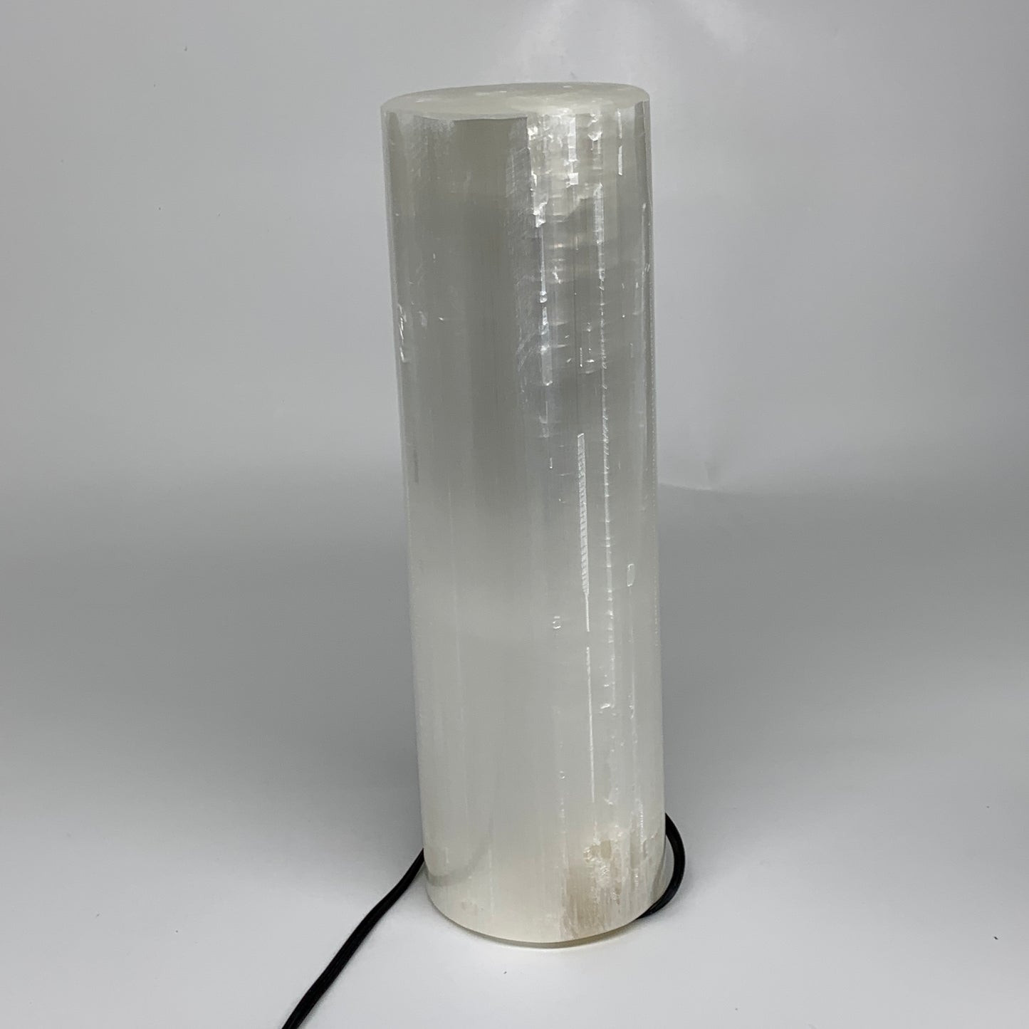 8.1 lbs, 11"x3.5" Cylinder Selenite (Satin Spar) Lamp Tower W/Chord, B35822