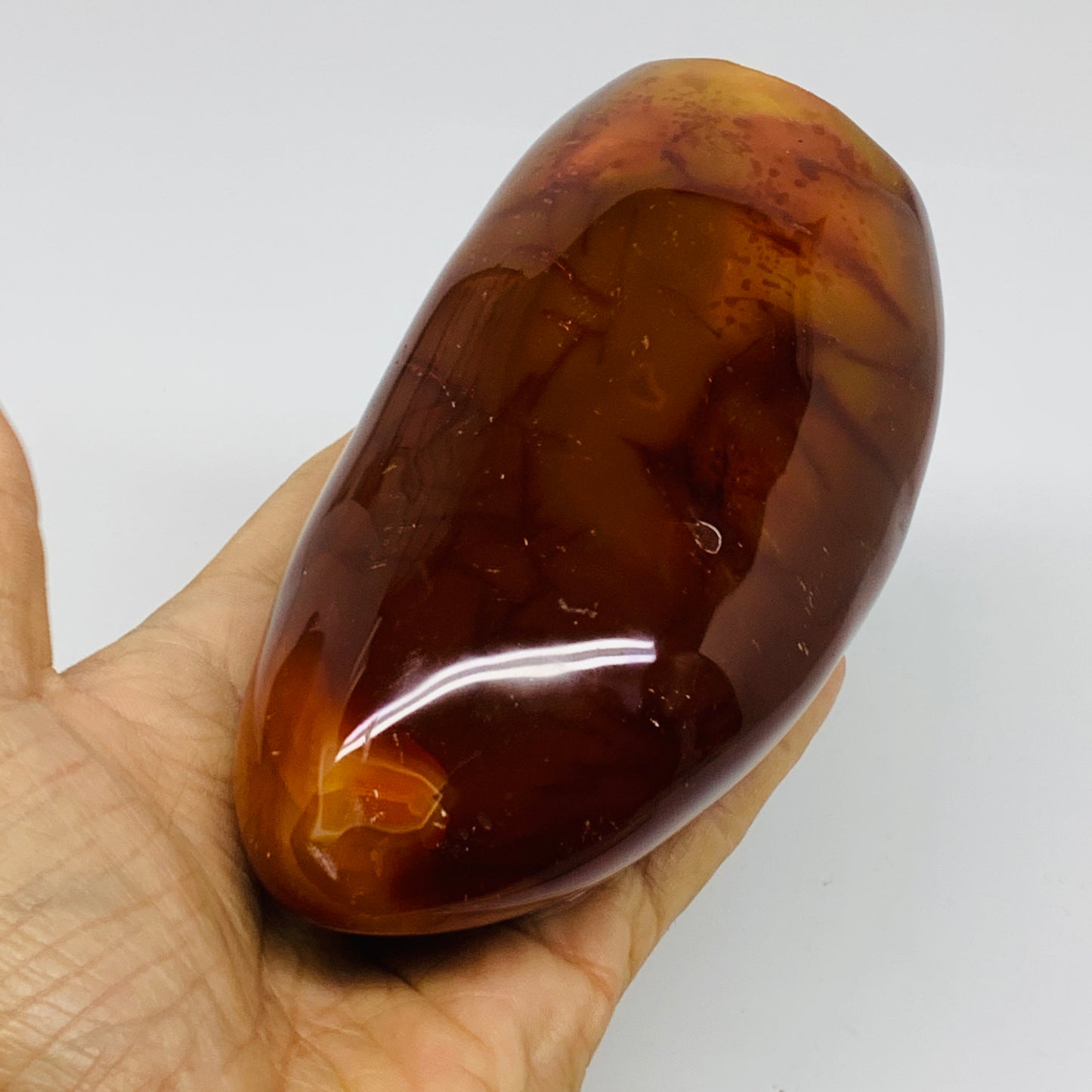 1.7 lbs, 5.2"x2.8"x2.1"Natural Red Carnelian Freeform Polished Gemstone, B37378