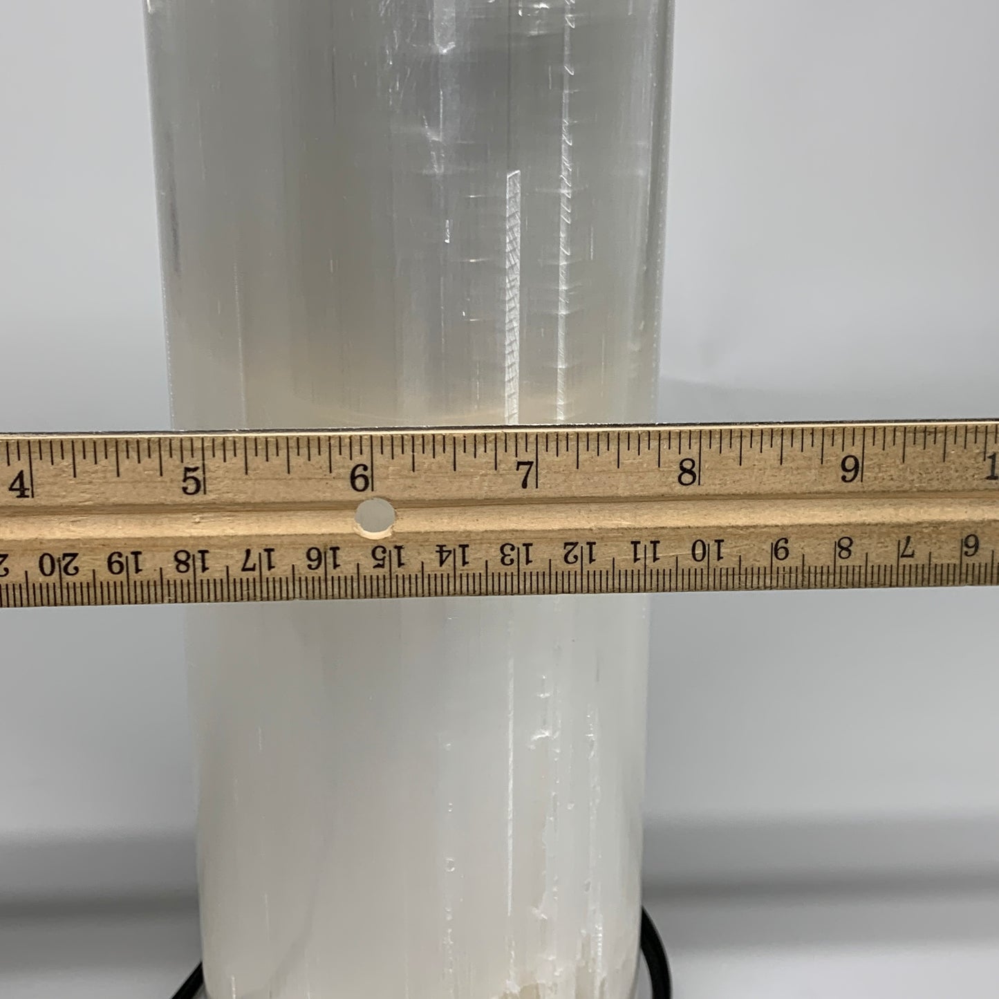 8.1 lbs, 11"x3.5" Cylinder Selenite (Satin Spar) Lamp Tower W/Chord, B35822