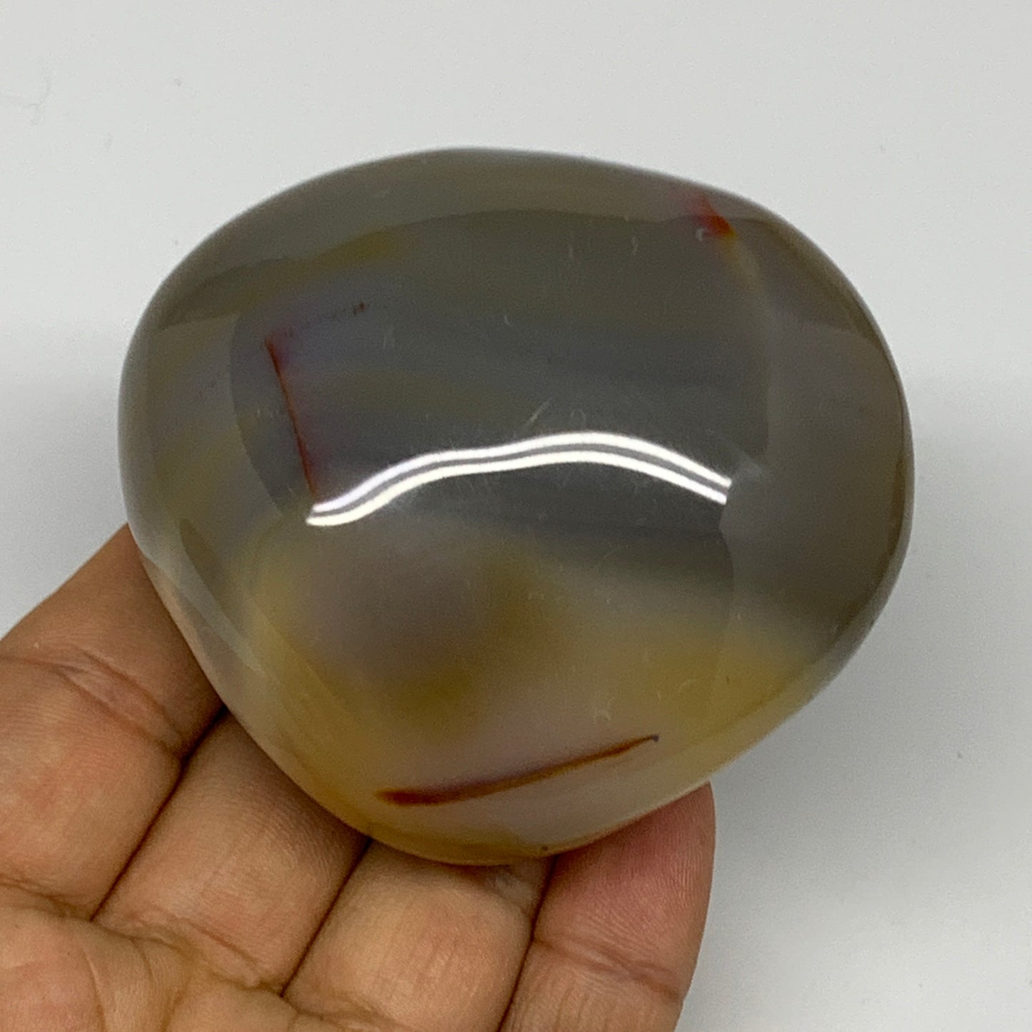 208.2g, 2.7"x2.5"x1.4" Orca Agate Palm-Stone Reiki Energy Crystal Reiki, B28646