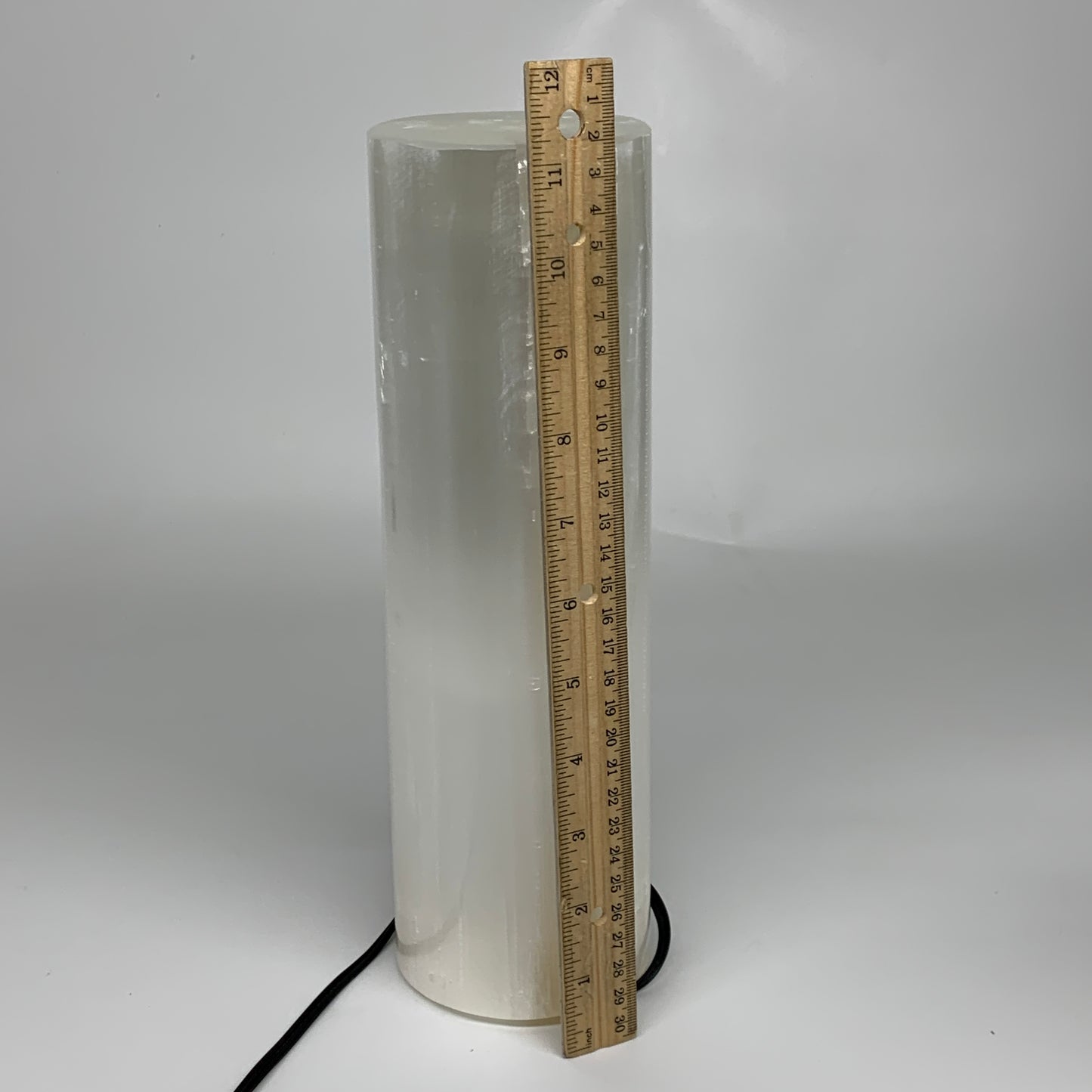 8.1 lbs, 11"x3.5" Cylinder Selenite (Satin Spar) Lamp Tower W/Chord, B35822