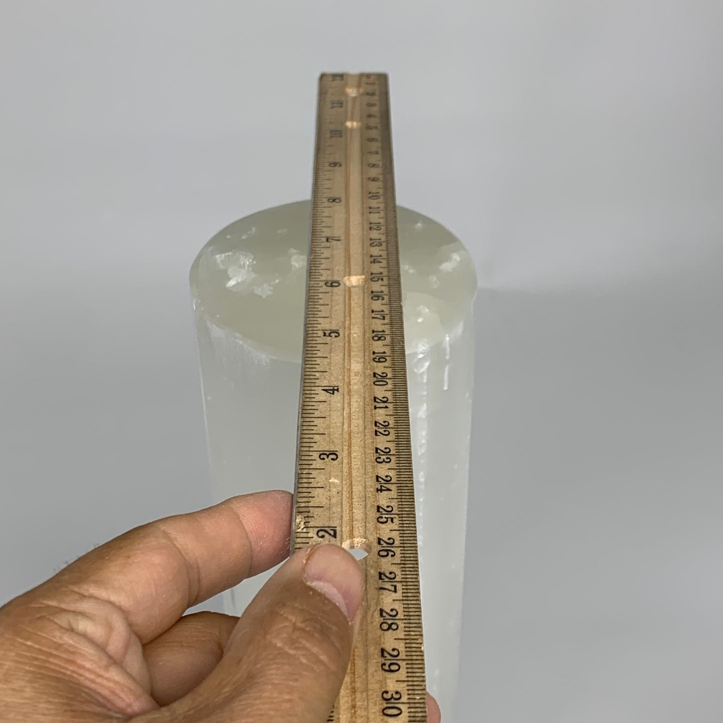 8.1 lbs, 11"x3.5" Cylinder Selenite (Satin Spar) Lamp Tower W/Chord, B35822