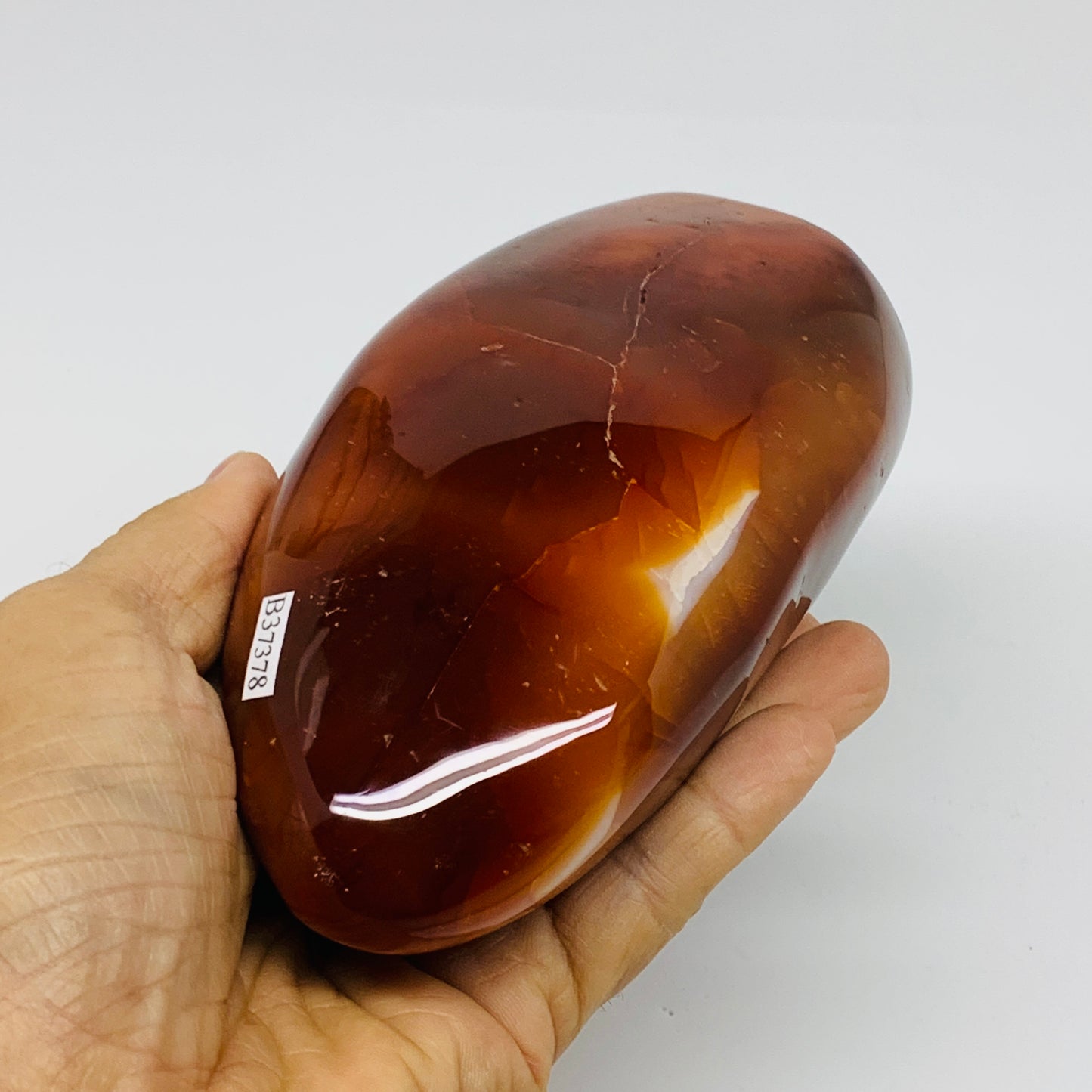 1.7 lbs, 5.2"x2.8"x2.1"Natural Red Carnelian Freeform Polished Gemstone, B37378