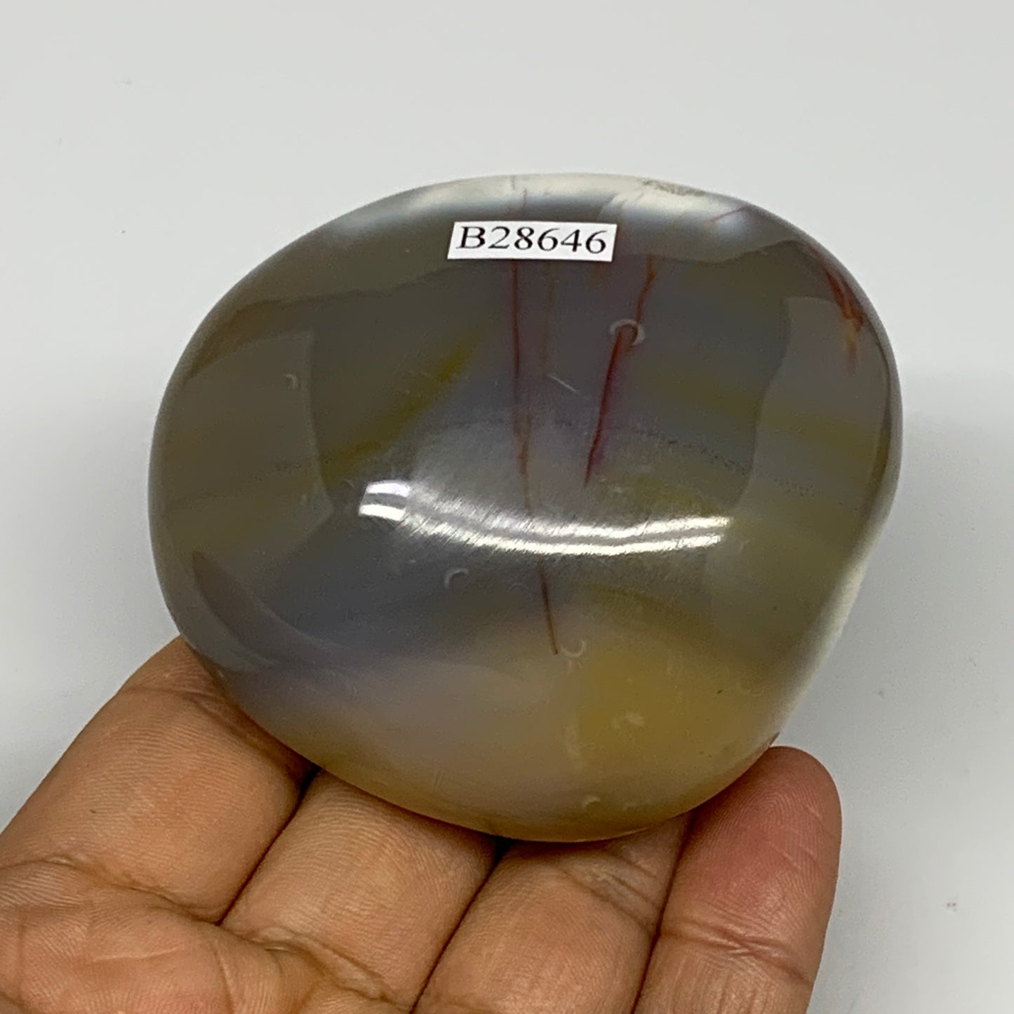 208.2g, 2.7"x2.5"x1.4" Orca Agate Palm-Stone Reiki Energy Crystal Reiki, B28646