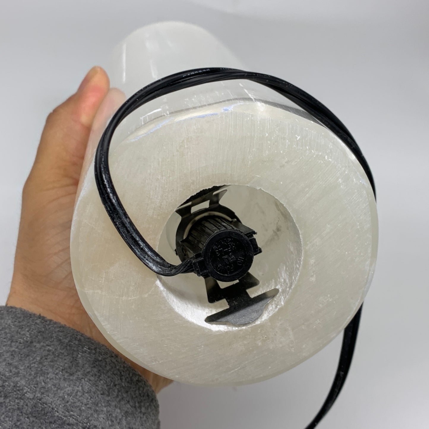 8.1 lbs, 11"x3.5" Cylinder Selenite (Satin Spar) Lamp Tower W/Chord, B35822