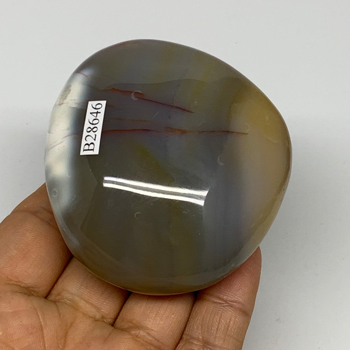 208.2g, 2.7"x2.5"x1.4" Orca Agate Palm-Stone Reiki Energy Crystal Reiki, B28646