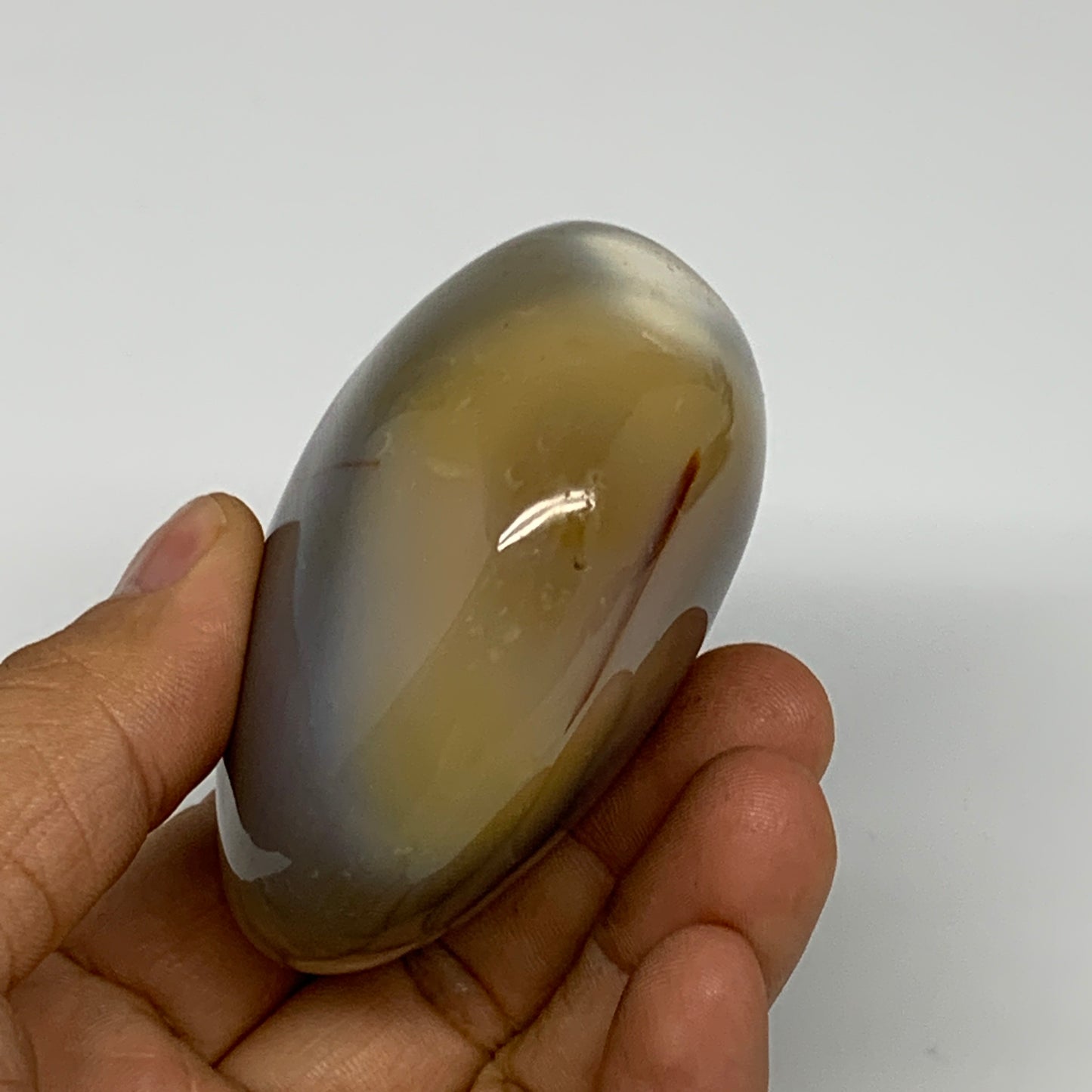 208.2g, 2.7"x2.5"x1.4" Orca Agate Palm-Stone Reiki Energy Crystal Reiki, B28646