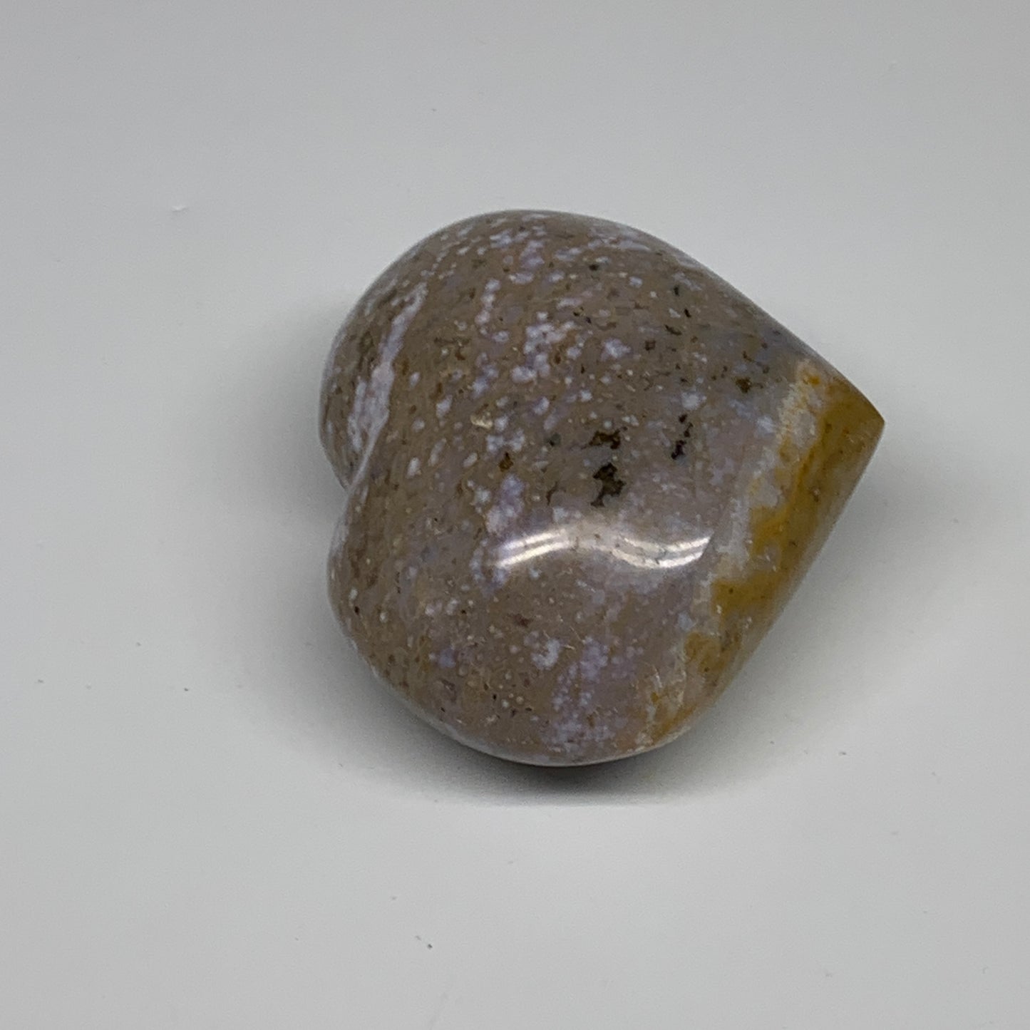 0.55 lbs, 2.6"x3.1"x1.6" Ocean Jasper Heart Polished Healing Crystal, B30893