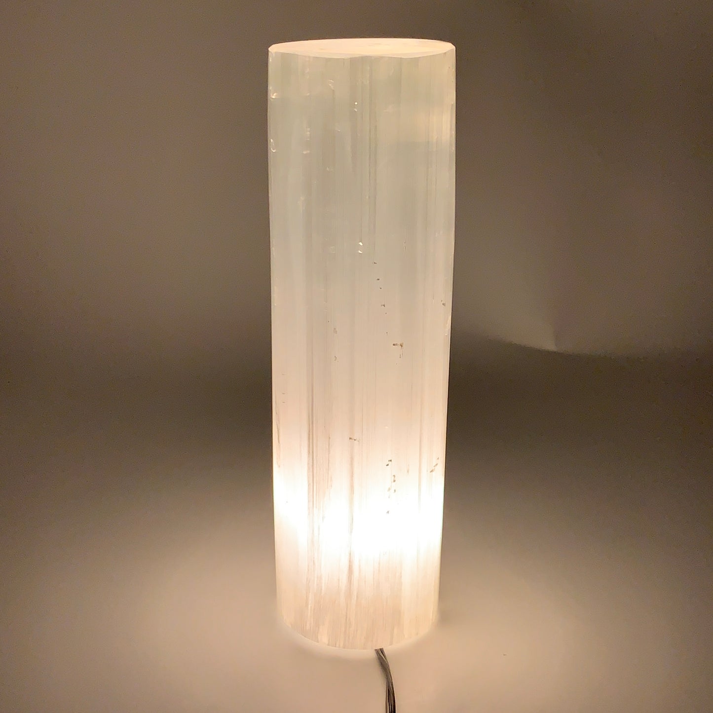 8.7 lbs, 11.6"x3.5" Cylinder Selenite (Satin Spar) Lamp Tower W/Chord, B35823