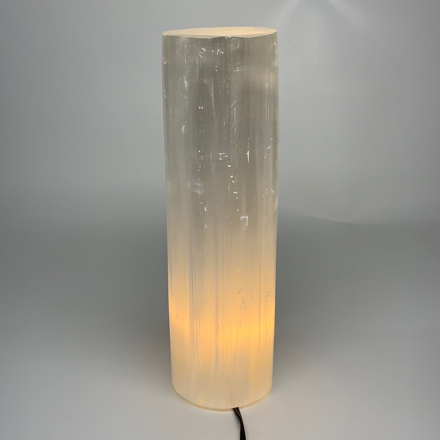 8.7 lbs, 11.6"x3.5" Cylinder Selenite (Satin Spar) Lamp Tower W/Chord, B35823