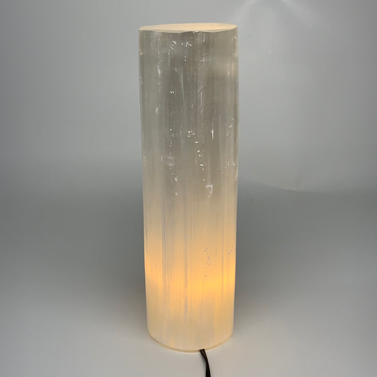 8.7 lbs, 11.6"x3.5" Cylinder Selenite (Satin Spar) Lamp Tower W/Chord, B35823