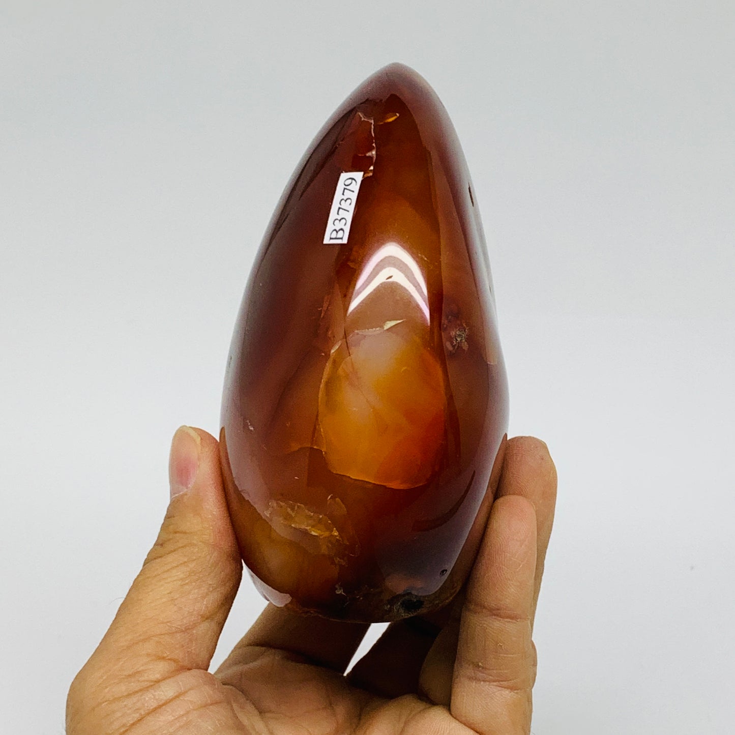 1.4 lbs, 4.1"x3.2"x2.2"Natural Red Carnelian Freeform Polished Gemstone, B37379