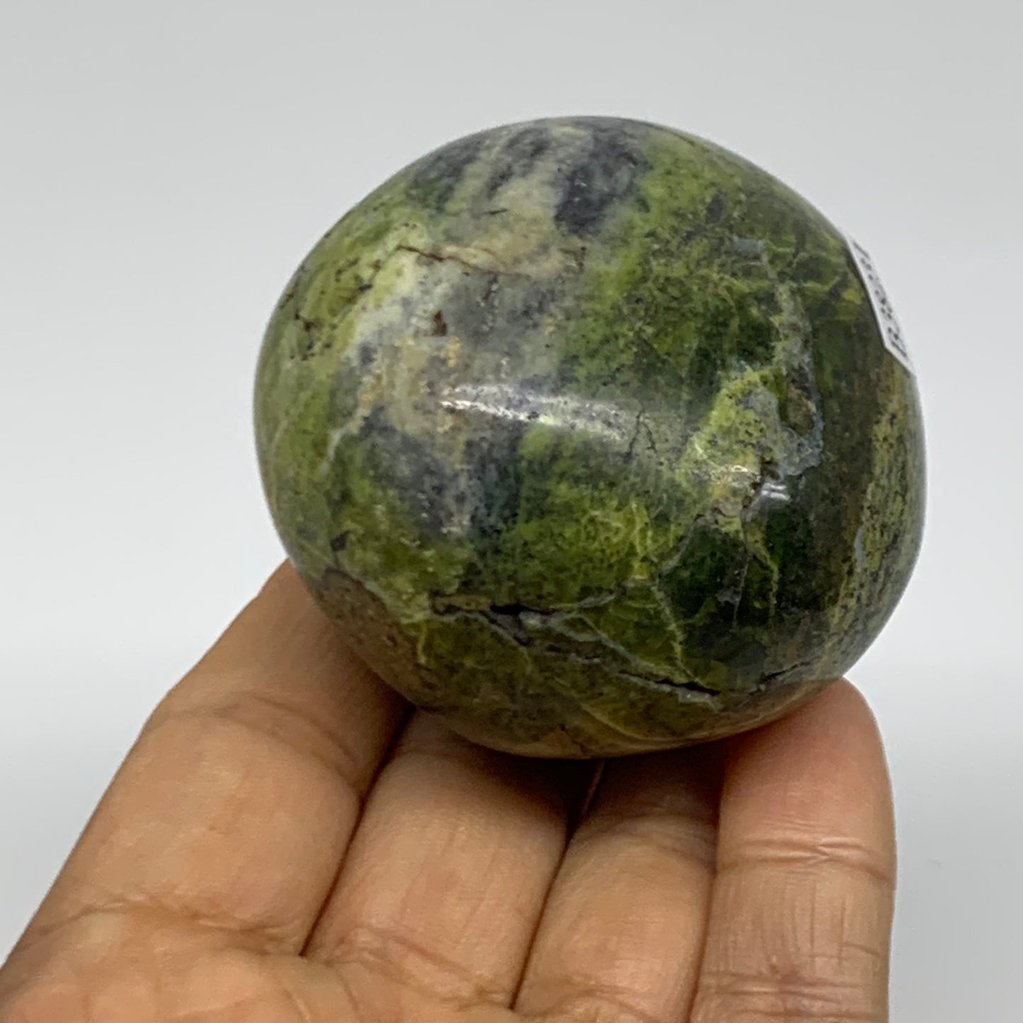 185.4g, 2.4"x2.2"x1.9", Green Opal Crystal PalmStone Polished Reiki, B38231