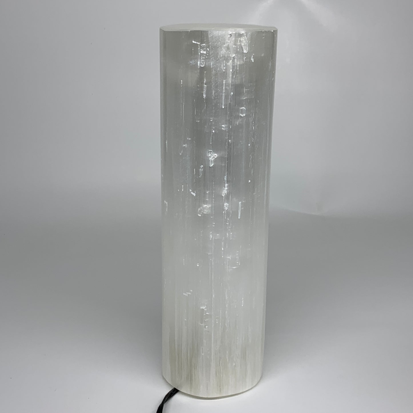 8.7 lbs, 11.6"x3.5" Cylinder Selenite (Satin Spar) Lamp Tower W/Chord, B35823