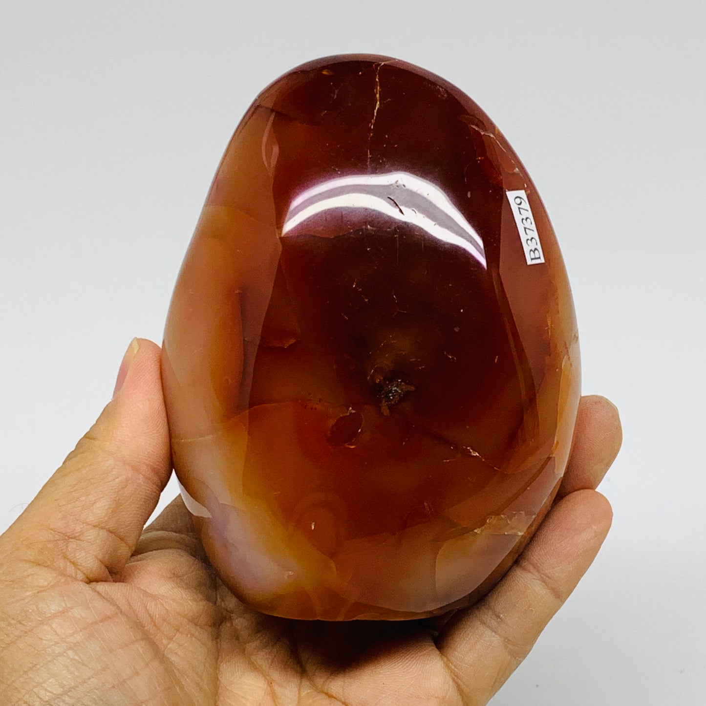 1.4 lbs, 4.1"x3.2"x2.2"Natural Red Carnelian Freeform Polished Gemstone, B37379