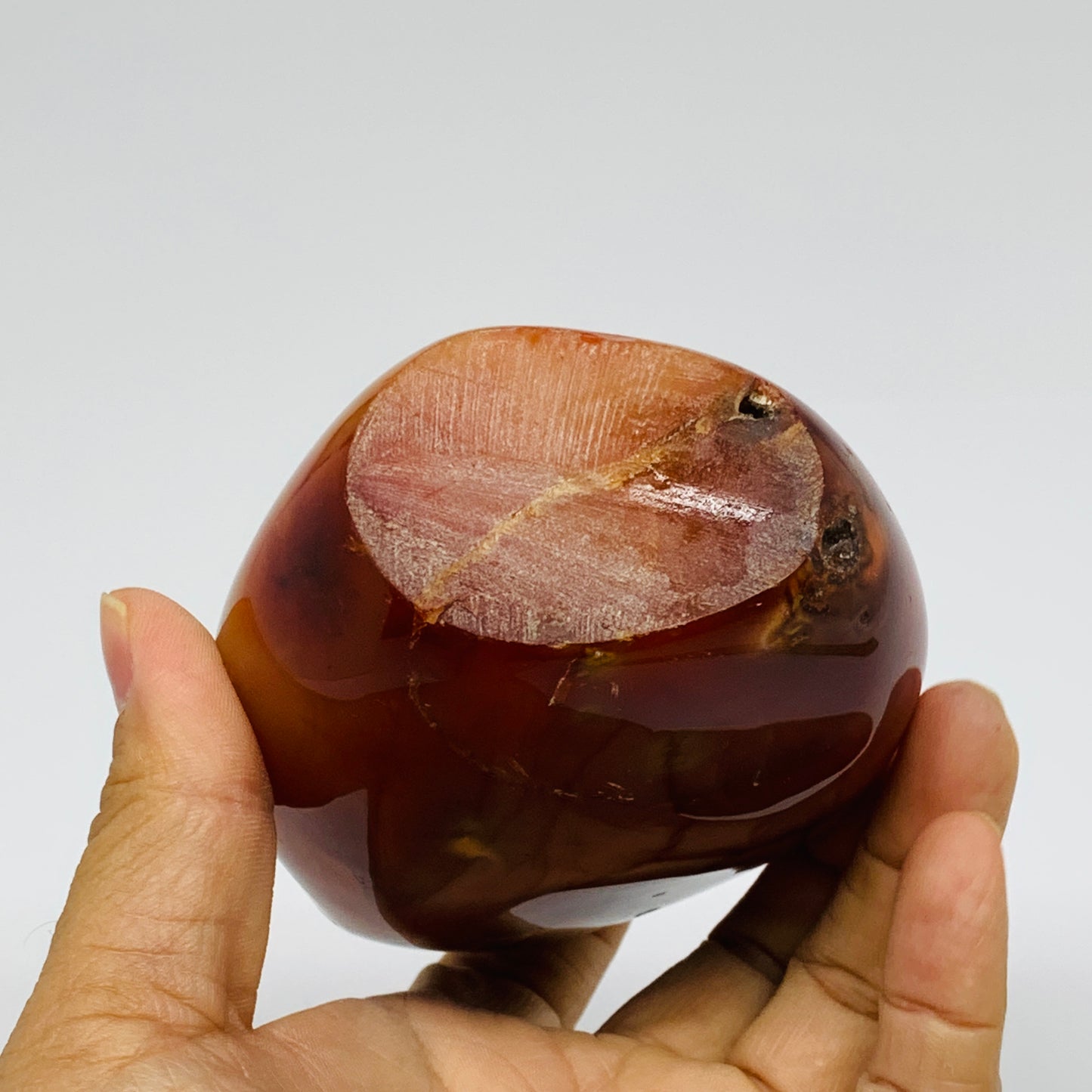 1.4 lbs, 4.1"x3.2"x2.2"Natural Red Carnelian Freeform Polished Gemstone, B37379