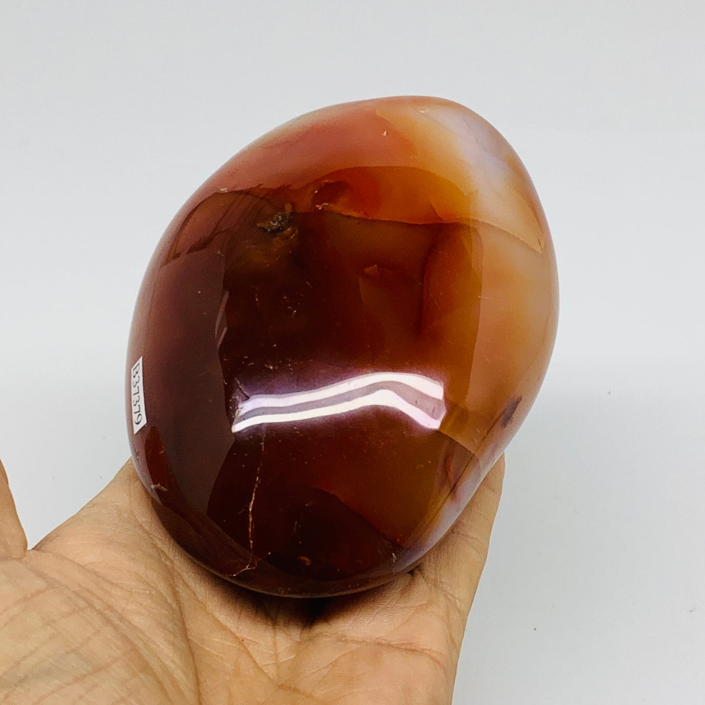 1.4 lbs, 4.1"x3.2"x2.2"Natural Red Carnelian Freeform Polished Gemstone, B37379