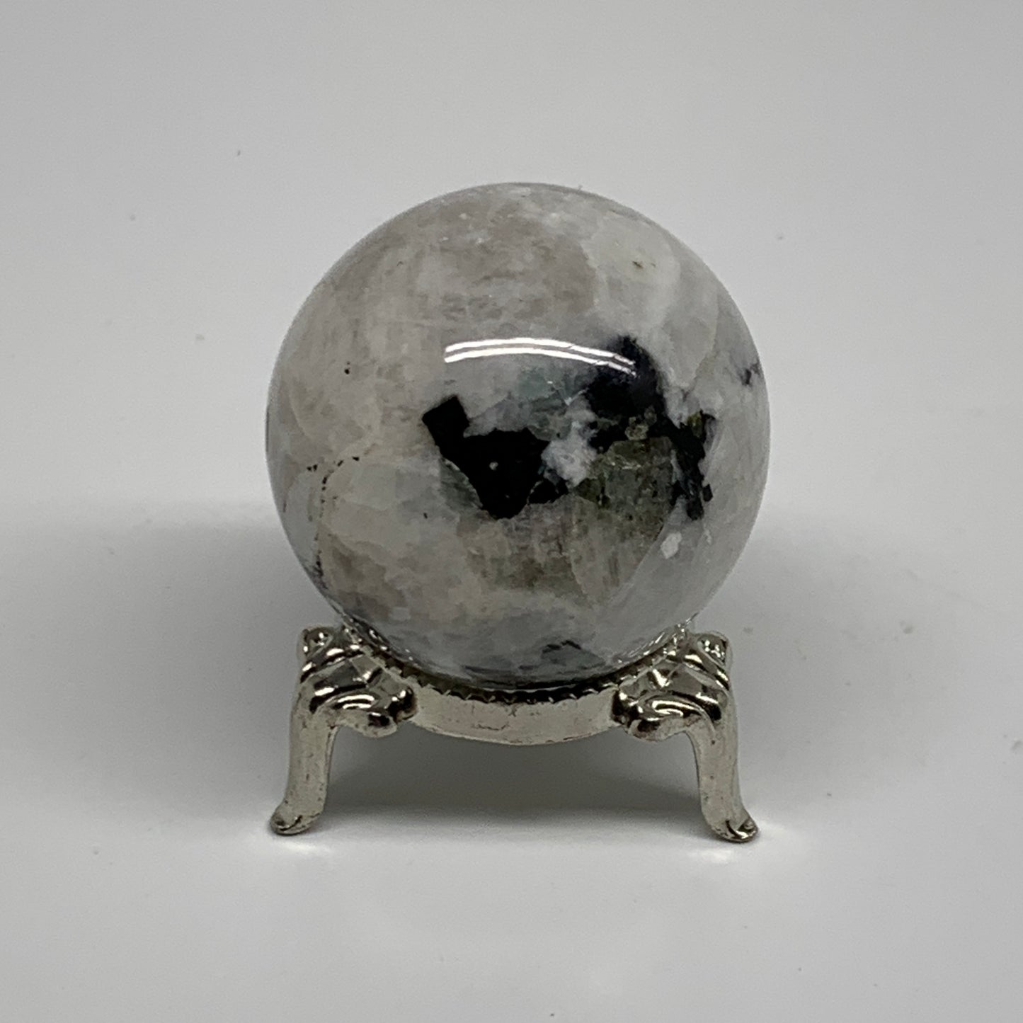 101.3g, 1.7"(42mm), Natural Rainbow Moonstone Sphere Ball Gemstone, B35158