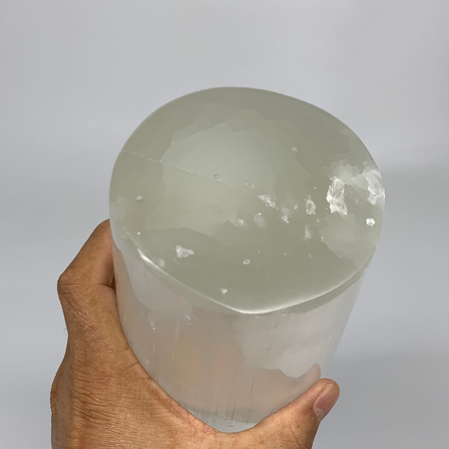 8.7 lbs, 11.6"x3.5" Cylinder Selenite (Satin Spar) Lamp Tower W/Chord, B35823