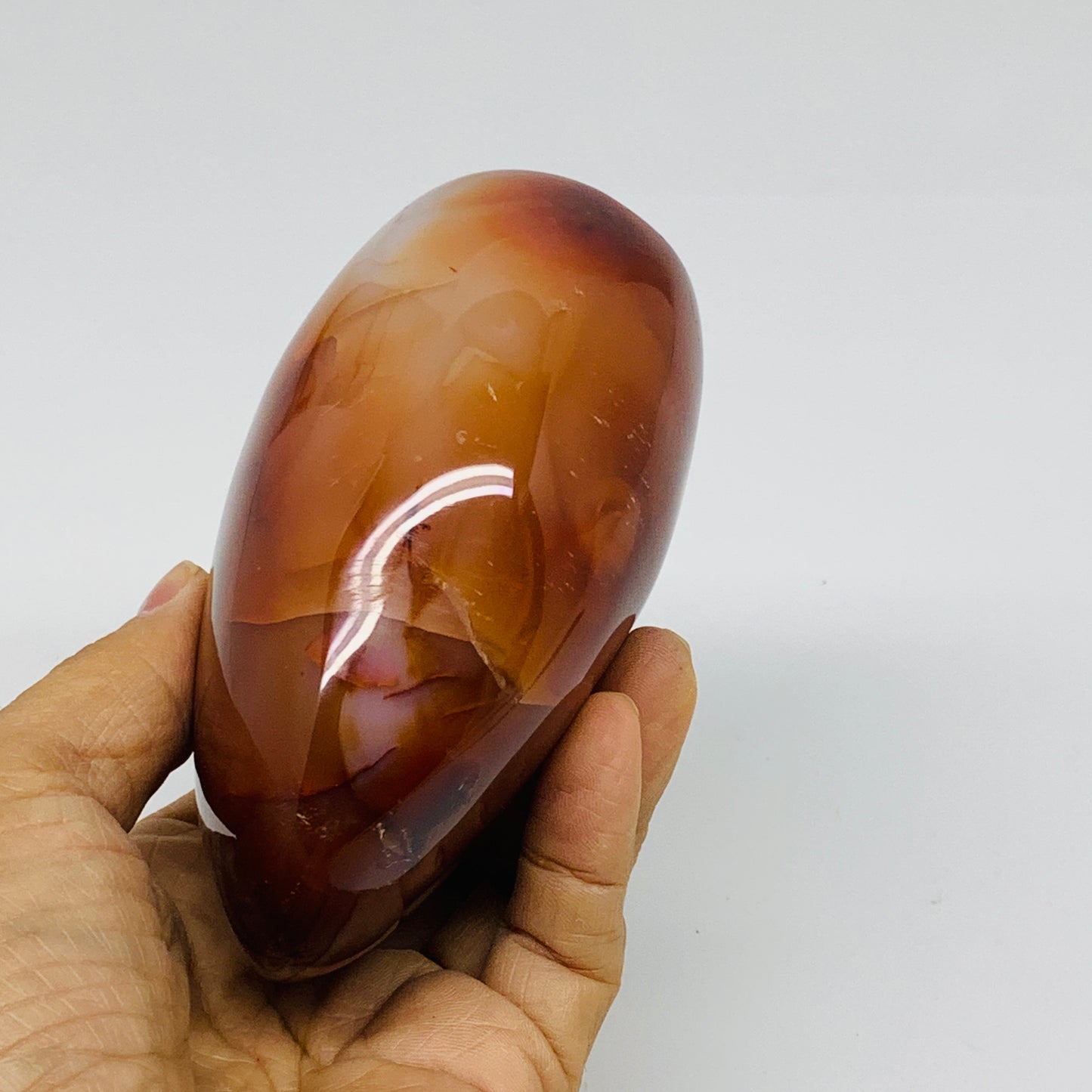 1.4 lbs, 4.1"x3.2"x2.2"Natural Red Carnelian Freeform Polished Gemstone, B37379