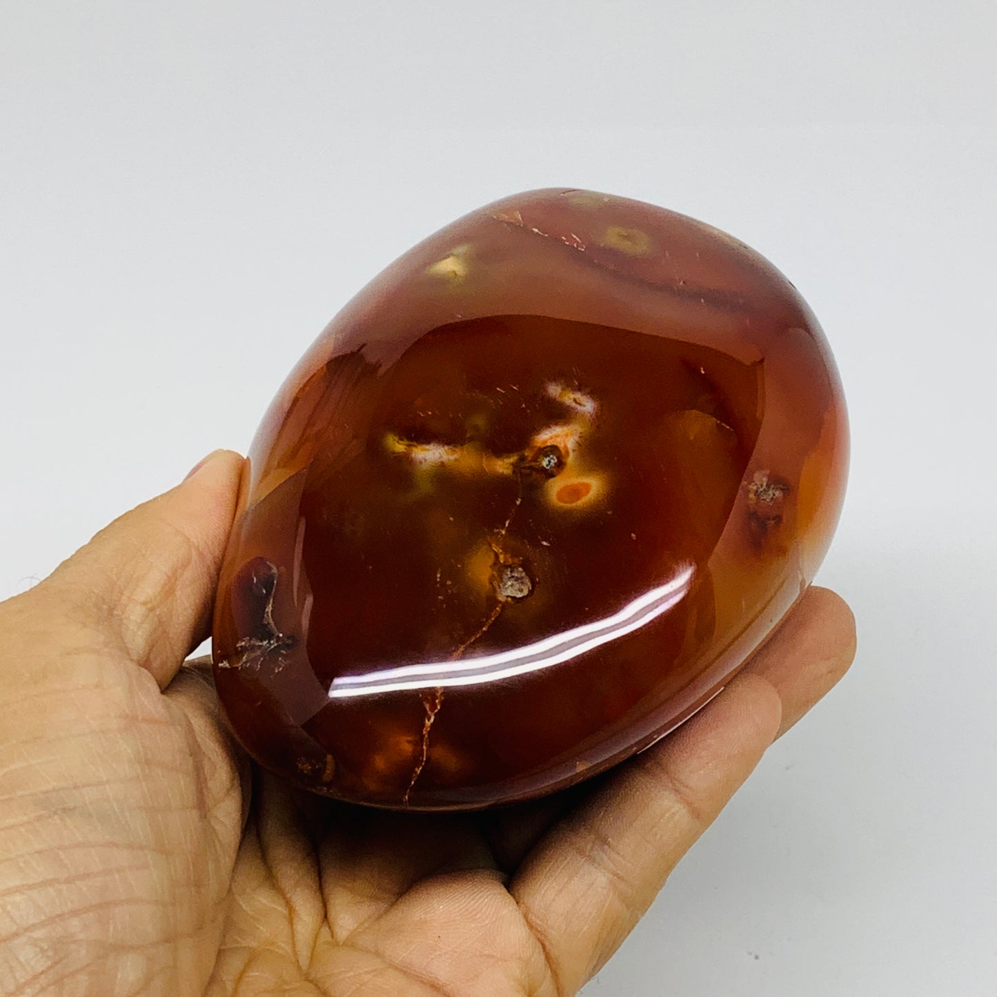 1.4 lbs, 4.1"x3.2"x2.2"Natural Red Carnelian Freeform Polished Gemstone, B37379