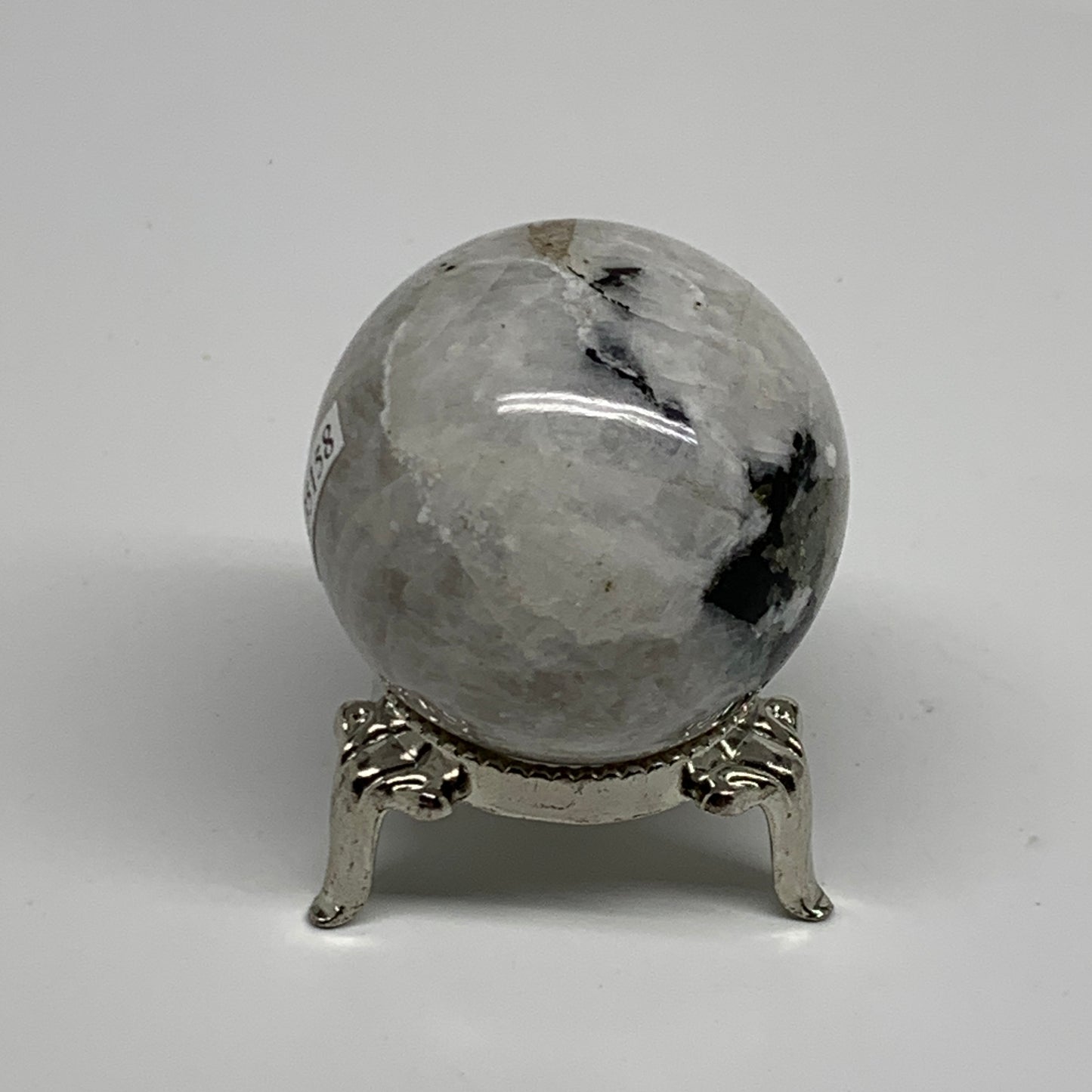 101.3g, 1.7"(42mm), Natural Rainbow Moonstone Sphere Ball Gemstone, B35158