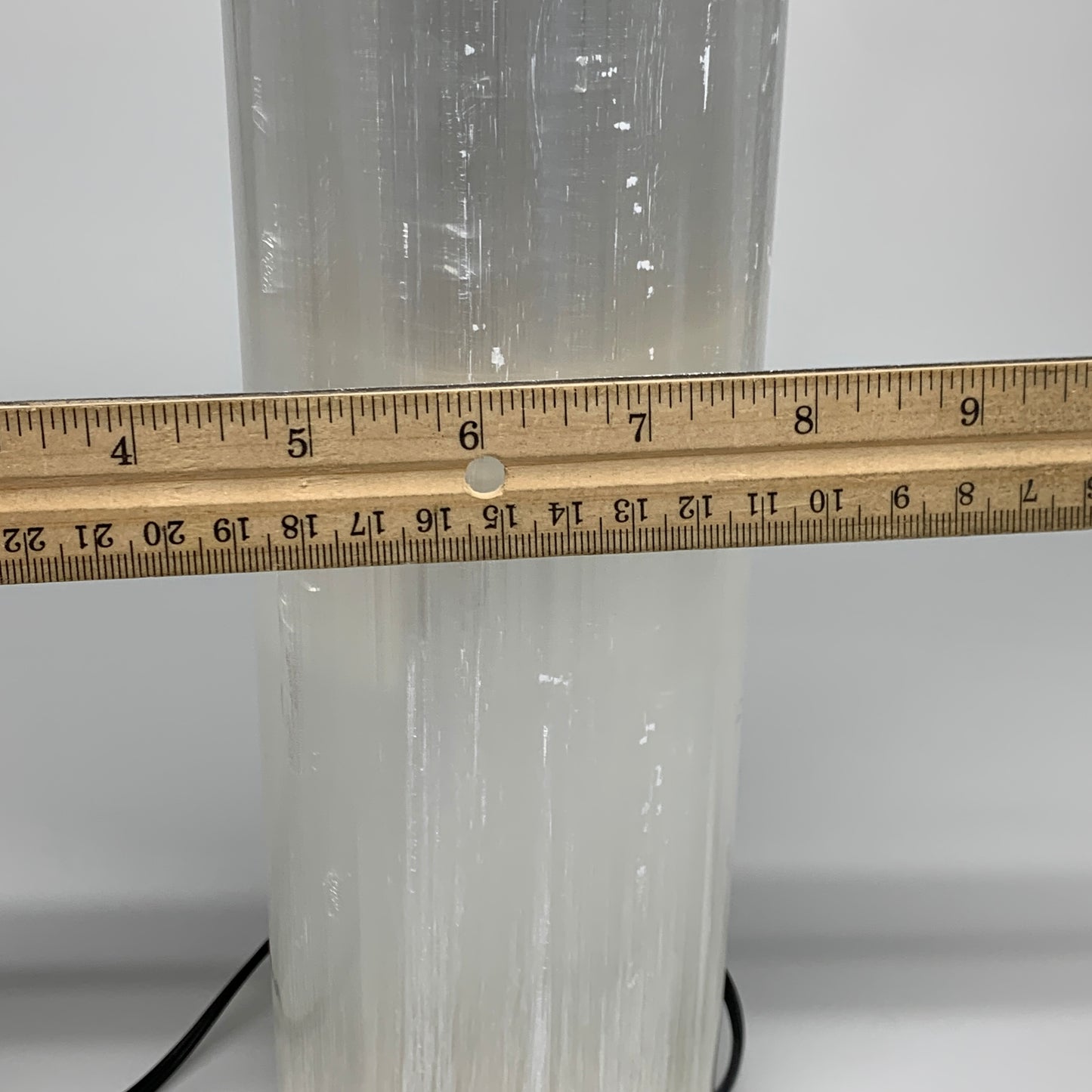 8.7 lbs, 11.6"x3.5" Cylinder Selenite (Satin Spar) Lamp Tower W/Chord, B35823