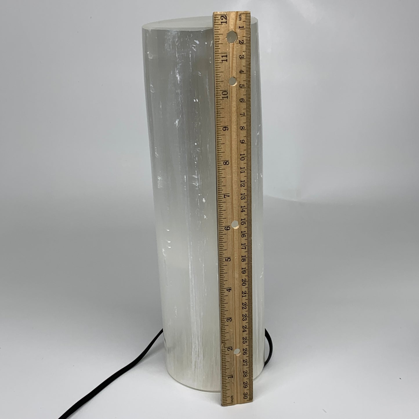 8.7 lbs, 11.6"x3.5" Cylinder Selenite (Satin Spar) Lamp Tower W/Chord, B35823