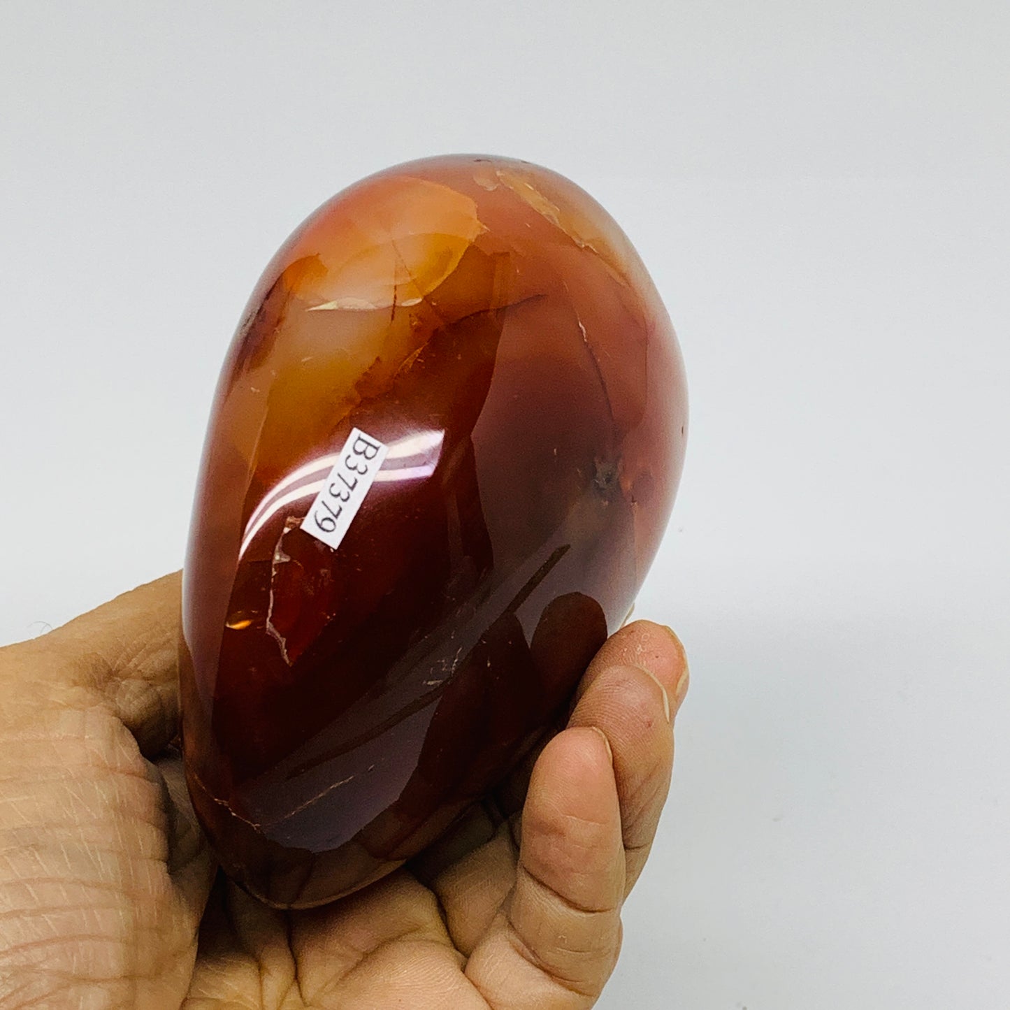 1.4 lbs, 4.1"x3.2"x2.2"Natural Red Carnelian Freeform Polished Gemstone, B37379