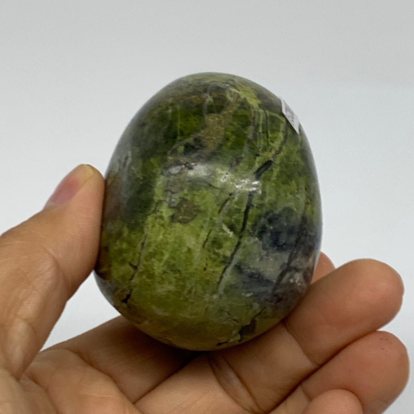 185.4g, 2.4"x2.2"x1.9", Green Opal Crystal PalmStone Polished Reiki, B38231