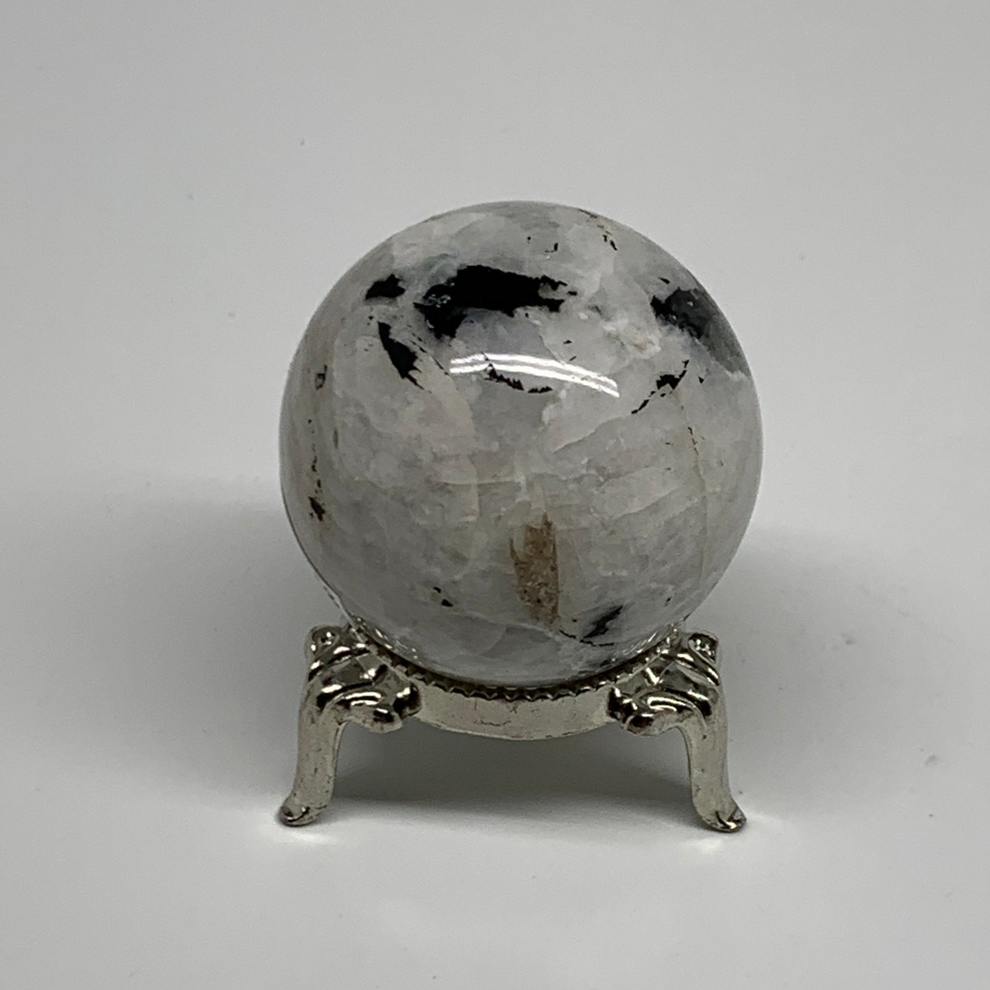 101.3g, 1.7"(42mm), Natural Rainbow Moonstone Sphere Ball Gemstone, B35158