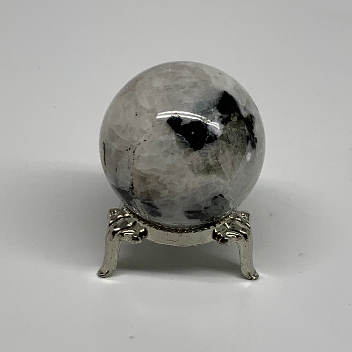 101.3g, 1.7"(42mm), Natural Rainbow Moonstone Sphere Ball Gemstone, B35158