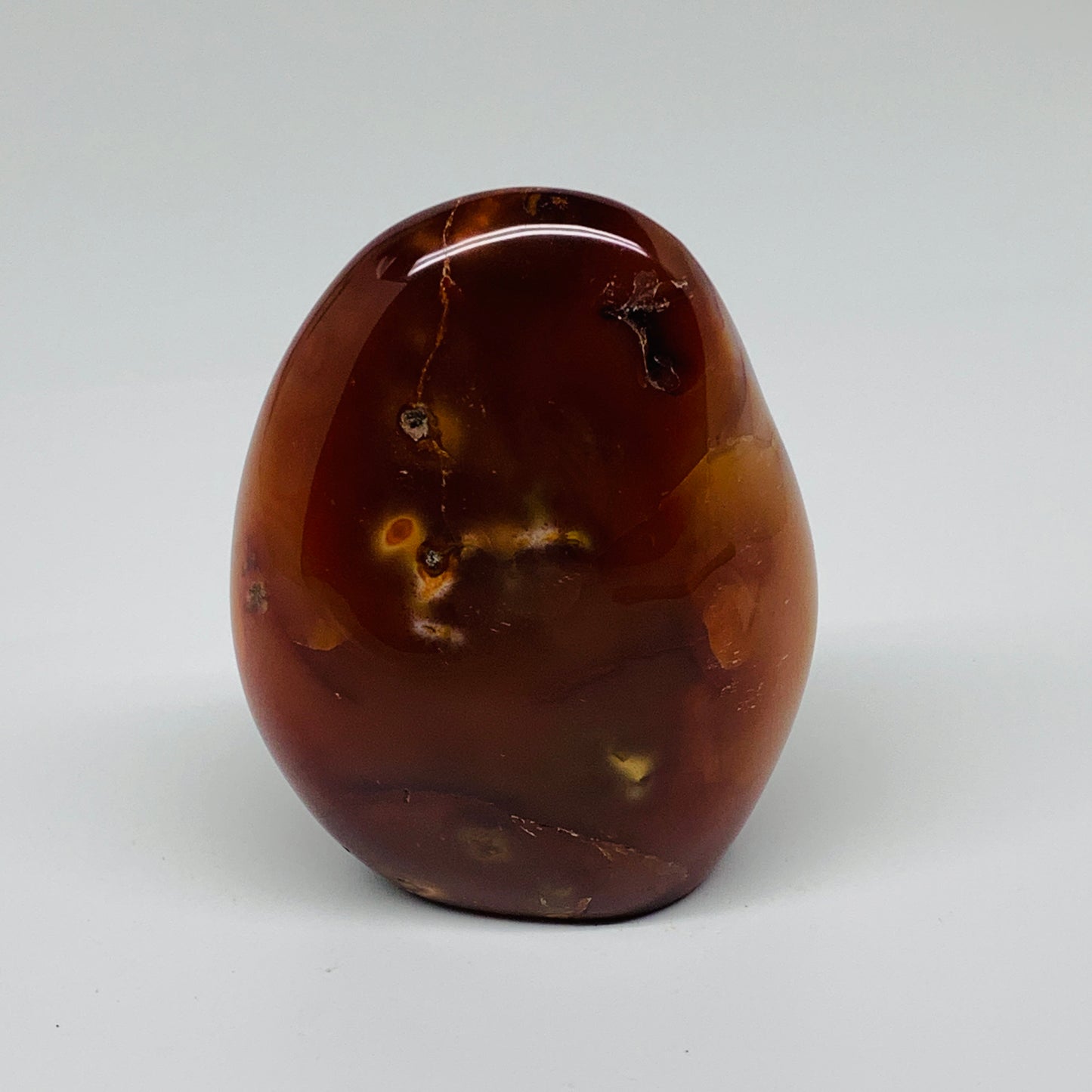 1.4 lbs, 4.1"x3.2"x2.2"Natural Red Carnelian Freeform Polished Gemstone, B37379