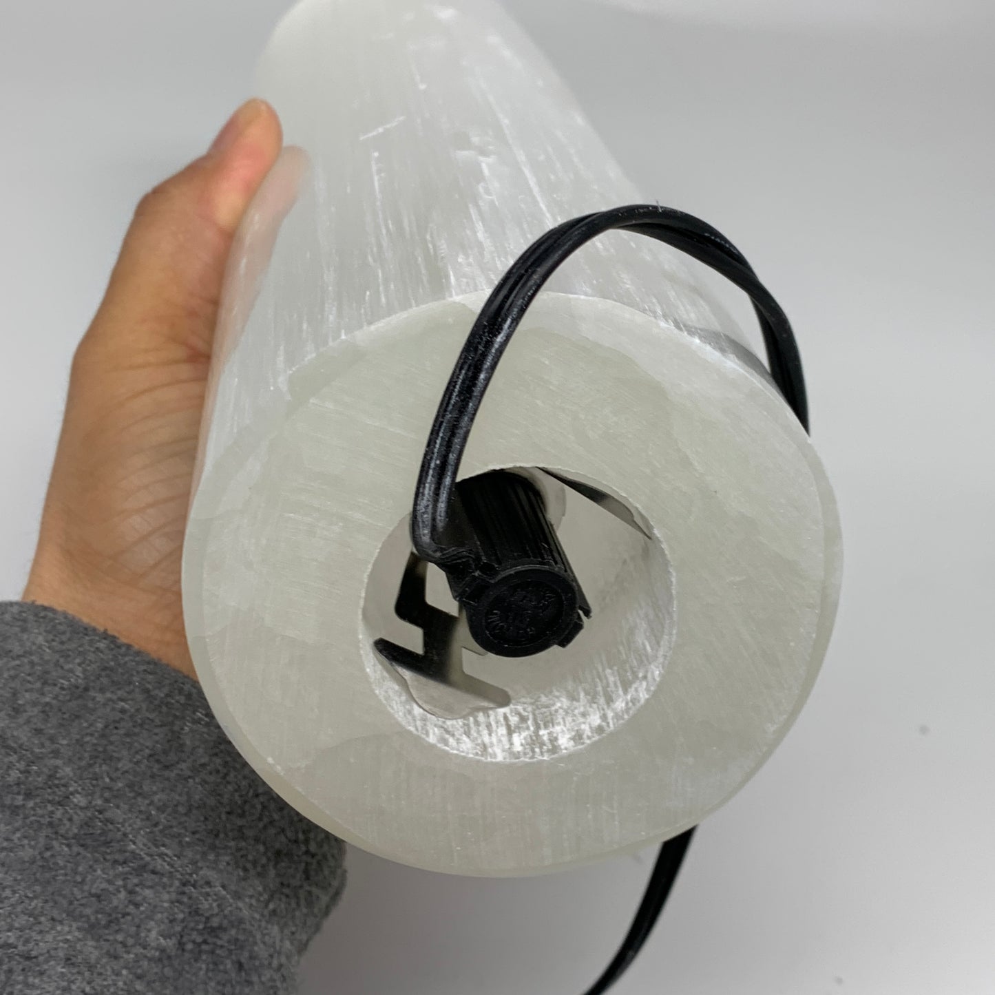 8.7 lbs, 11.6"x3.5" Cylinder Selenite (Satin Spar) Lamp Tower W/Chord, B35823