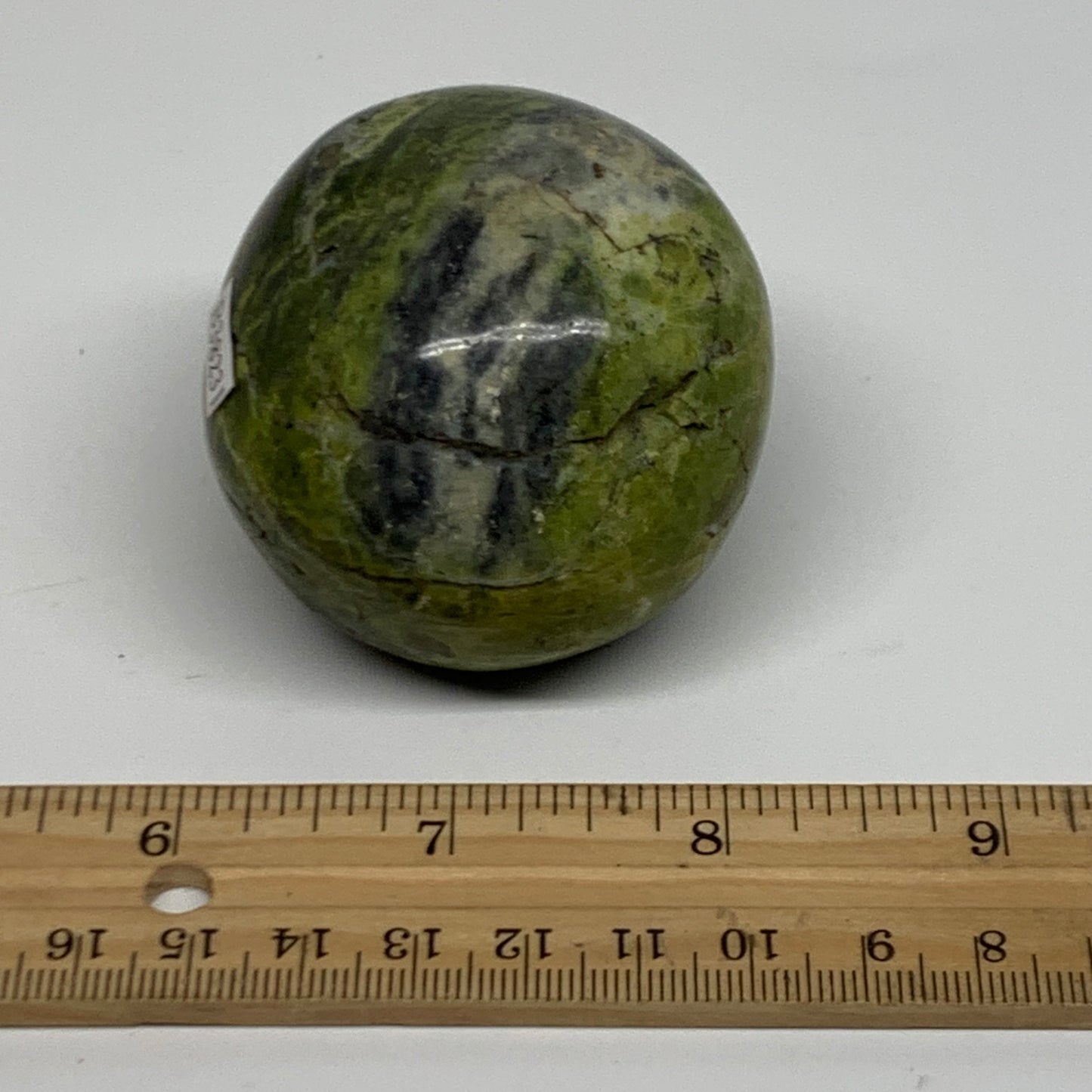 185.4g, 2.4"x2.2"x1.9", Green Opal Crystal PalmStone Polished Reiki, B38231