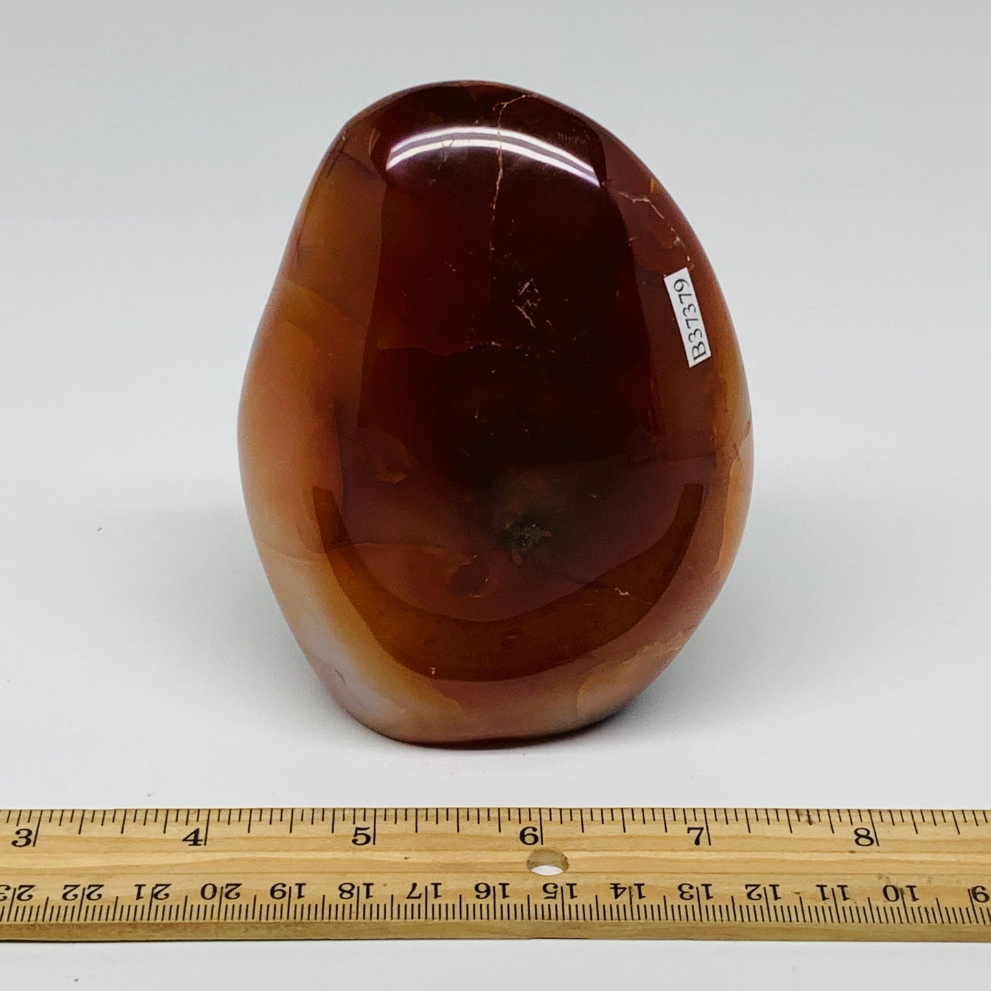 1.4 lbs, 4.1"x3.2"x2.2"Natural Red Carnelian Freeform Polished Gemstone, B37379