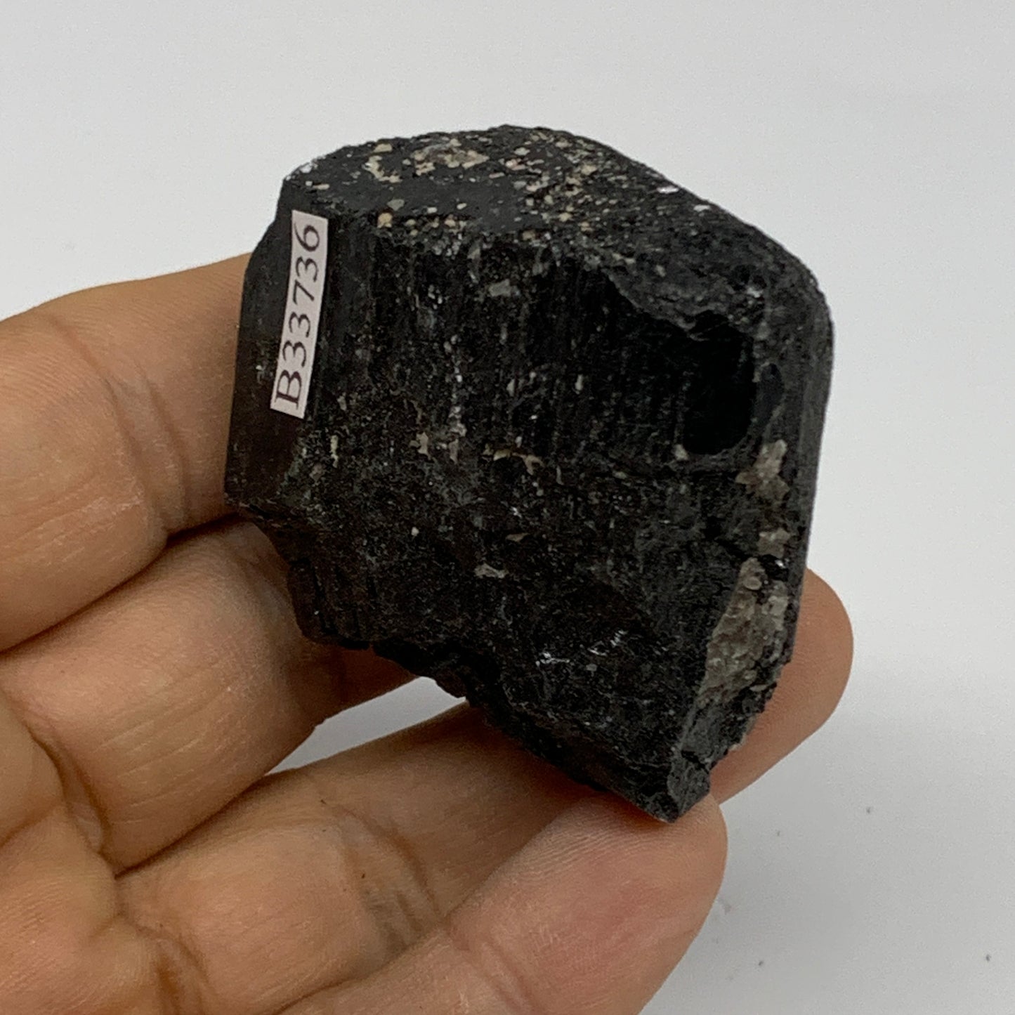 88.3g, 1.8"x1.6"x1.1", Natural Black Tourmaline Mineral Specimen, B33736