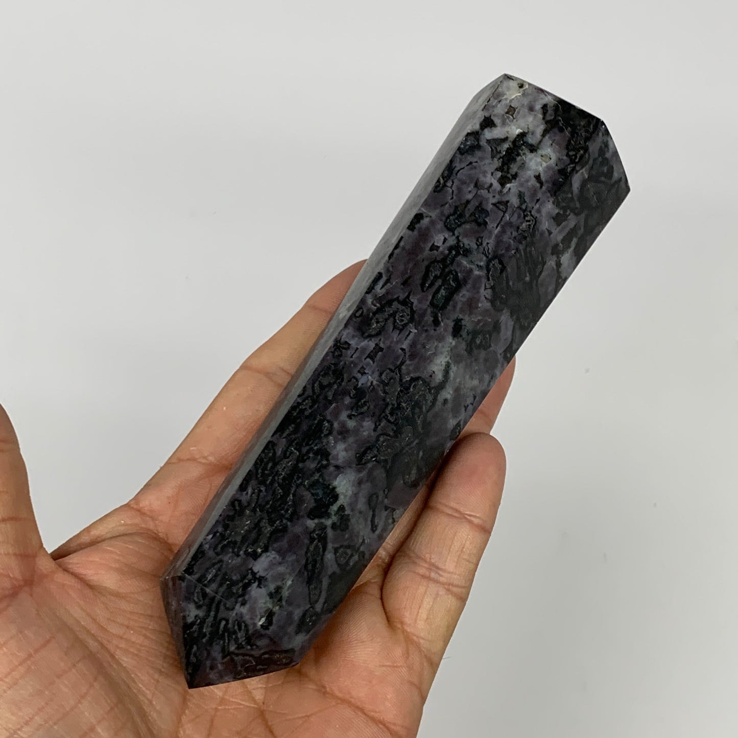 910 grams, 5.8" - 5.9", 3 pcs, Indigo Gabro Merlinte Towers/Obelisks, B21439