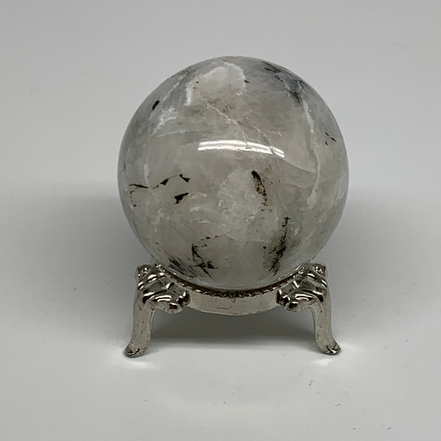 109.9g, 1.7"(43mm), Natural Rainbow Moonstone Sphere Ball Gemstone, B35159