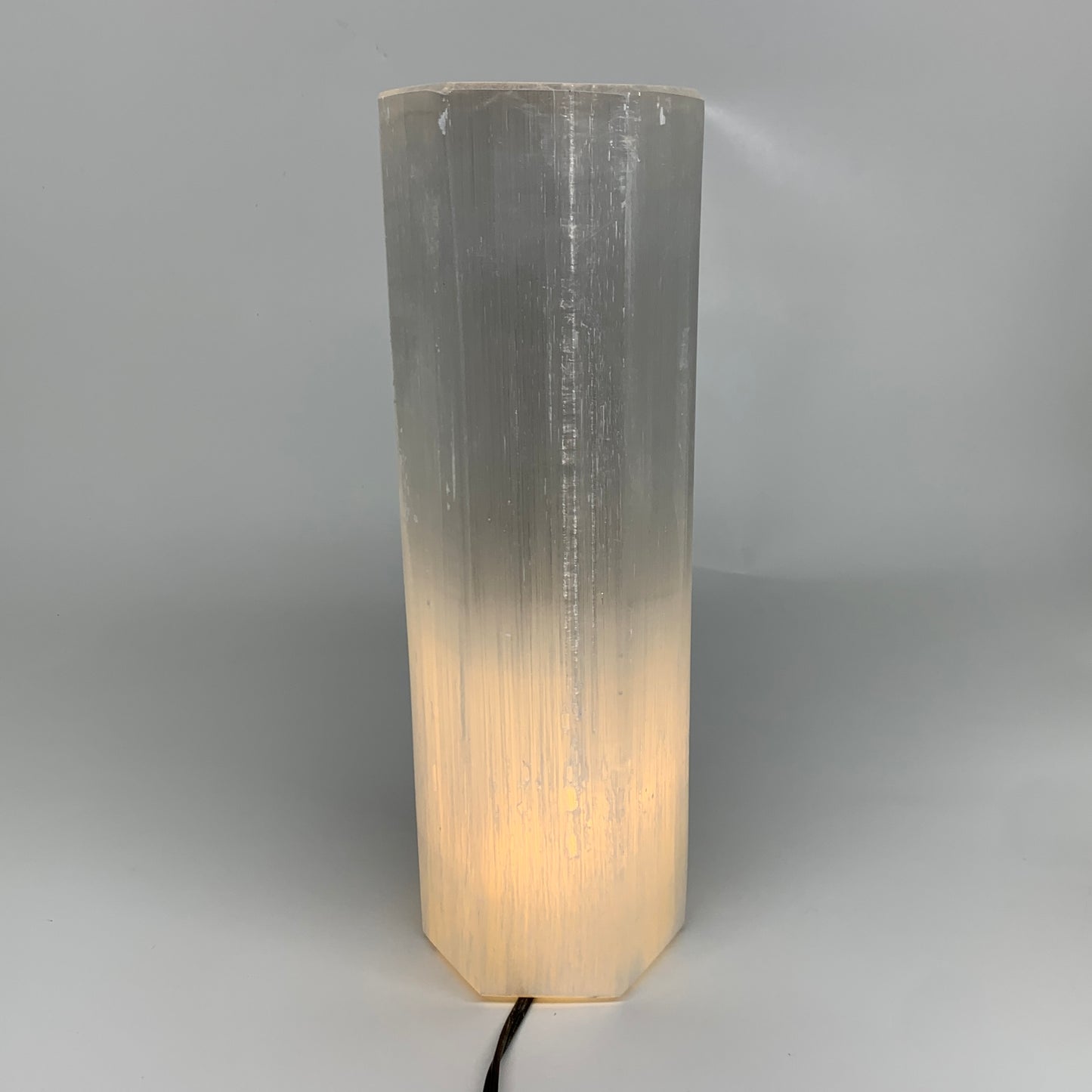 9.3 lbs. 11.75"x3.6", Hexagon Selenite (Satin Spar) Lamp, w/6ft Chord, B35824