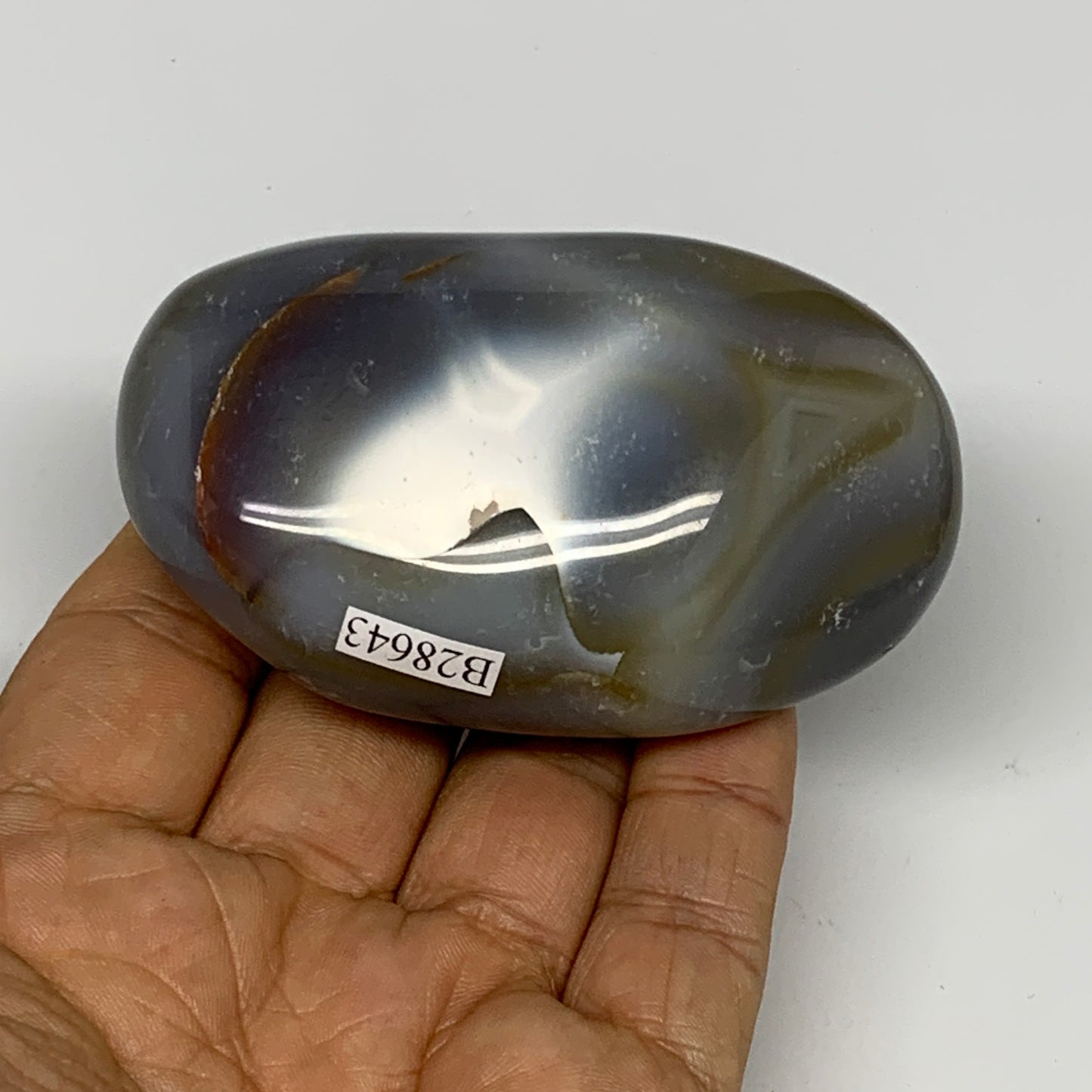 161.6g, 3"x1.8"x1.2" Orca Agate Palm-Stone Reiki Energy Crystal Reiki, B28643