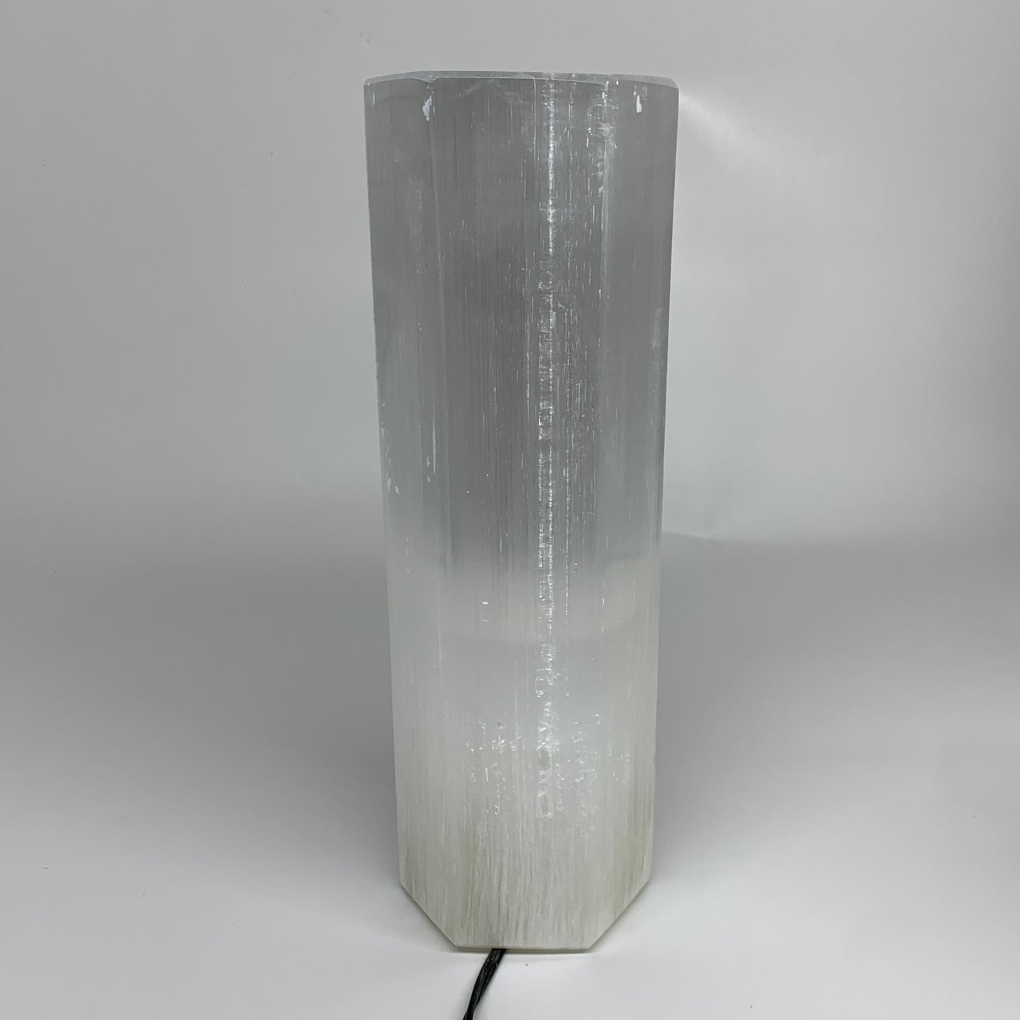 9.3 lbs. 11.75"x3.6", Hexagon Selenite (Satin Spar) Lamp, w/6ft Chord, B35824
