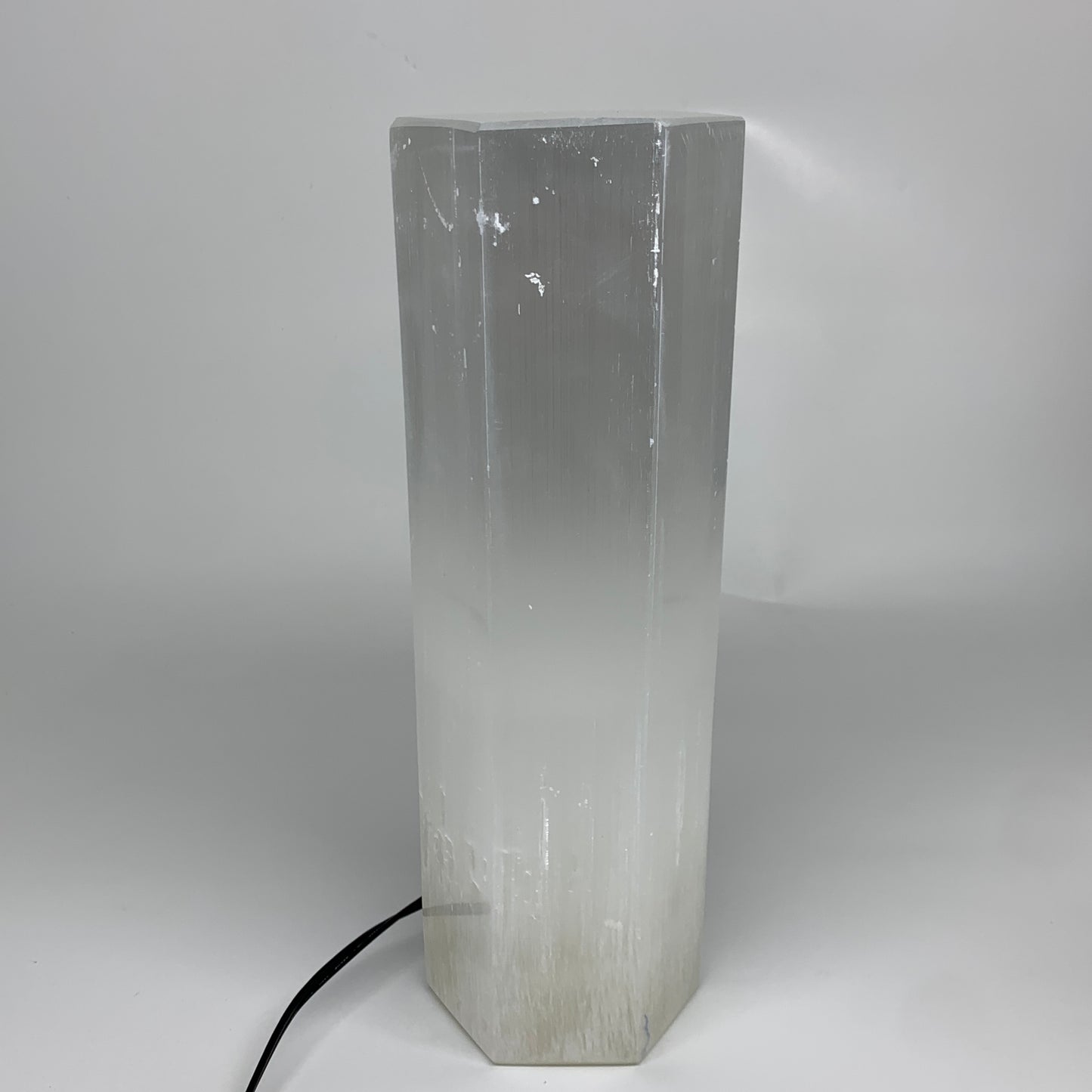 9.3 lbs. 11.75"x3.6", Hexagon Selenite (Satin Spar) Lamp, w/6ft Chord, B35824