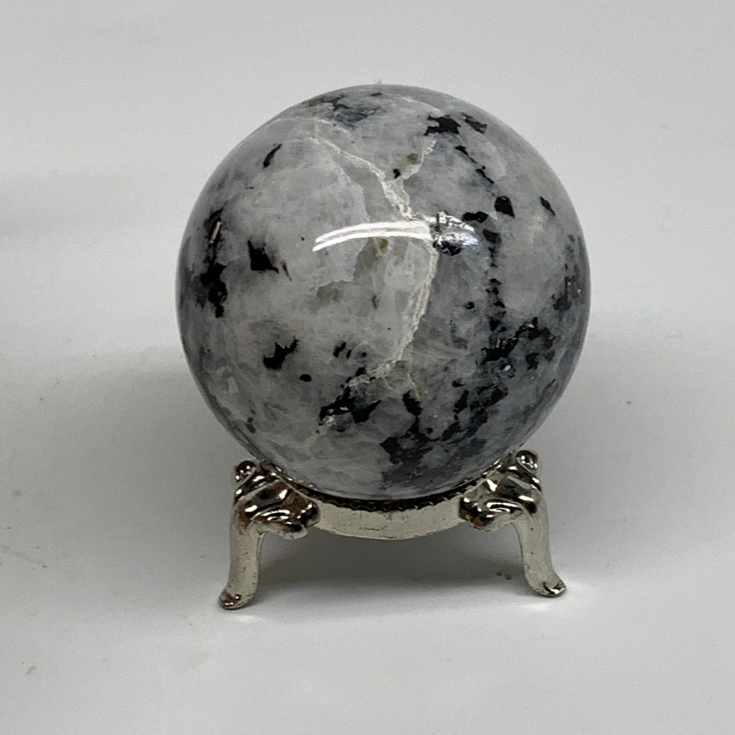 156.4g, 1.9"(48mm), Natural Rainbow Moonstone Sphere Ball Gemstone, B34372