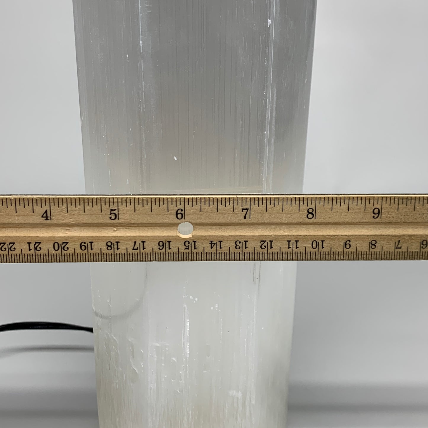 9.3 lbs. 11.75"x3.6", Hexagon Selenite (Satin Spar) Lamp, w/6ft Chord, B35824